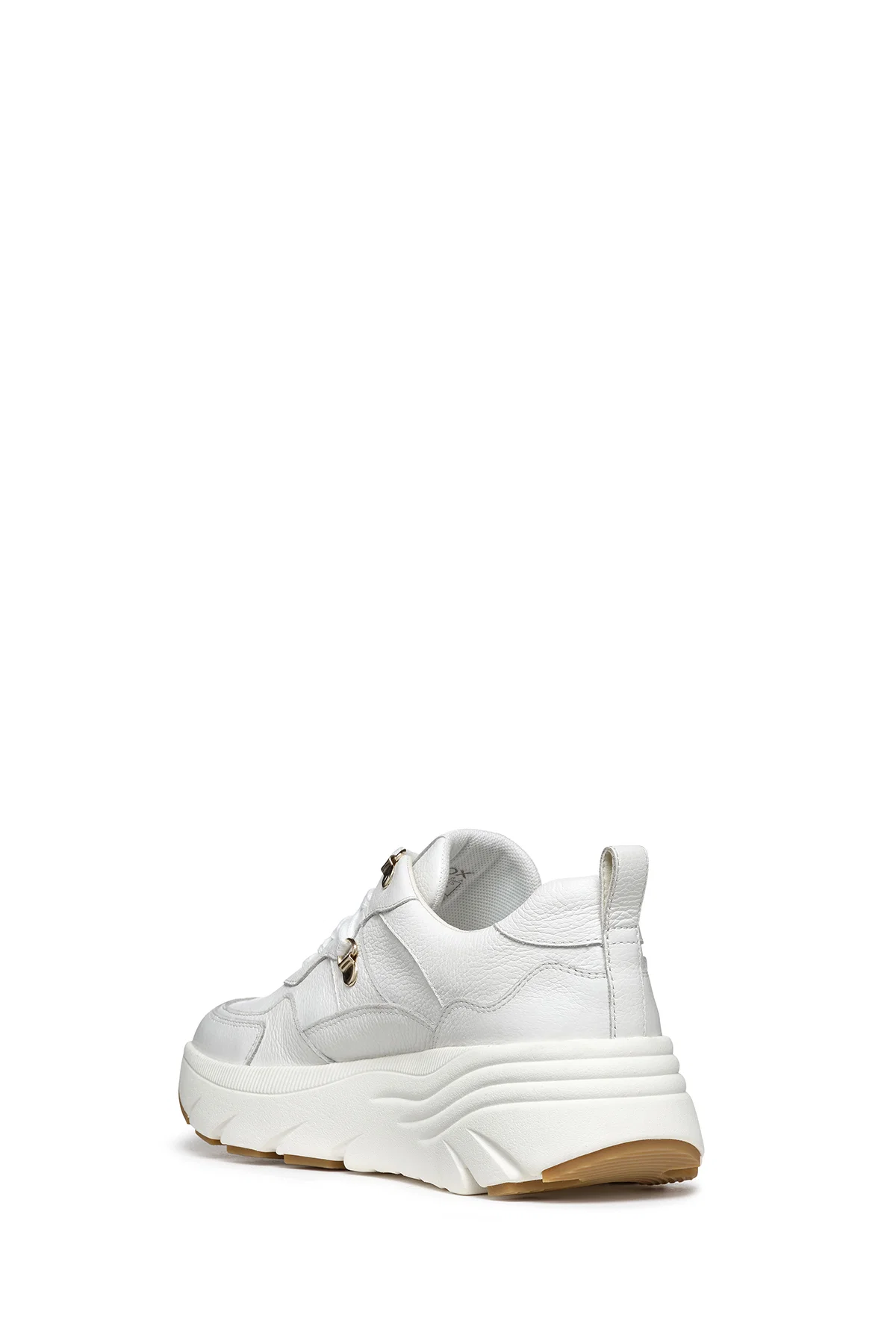 Geox Kadın Beyaz Diamantha Bağcıklı Kalın Tabanlı Deri Sneaker - Image 4