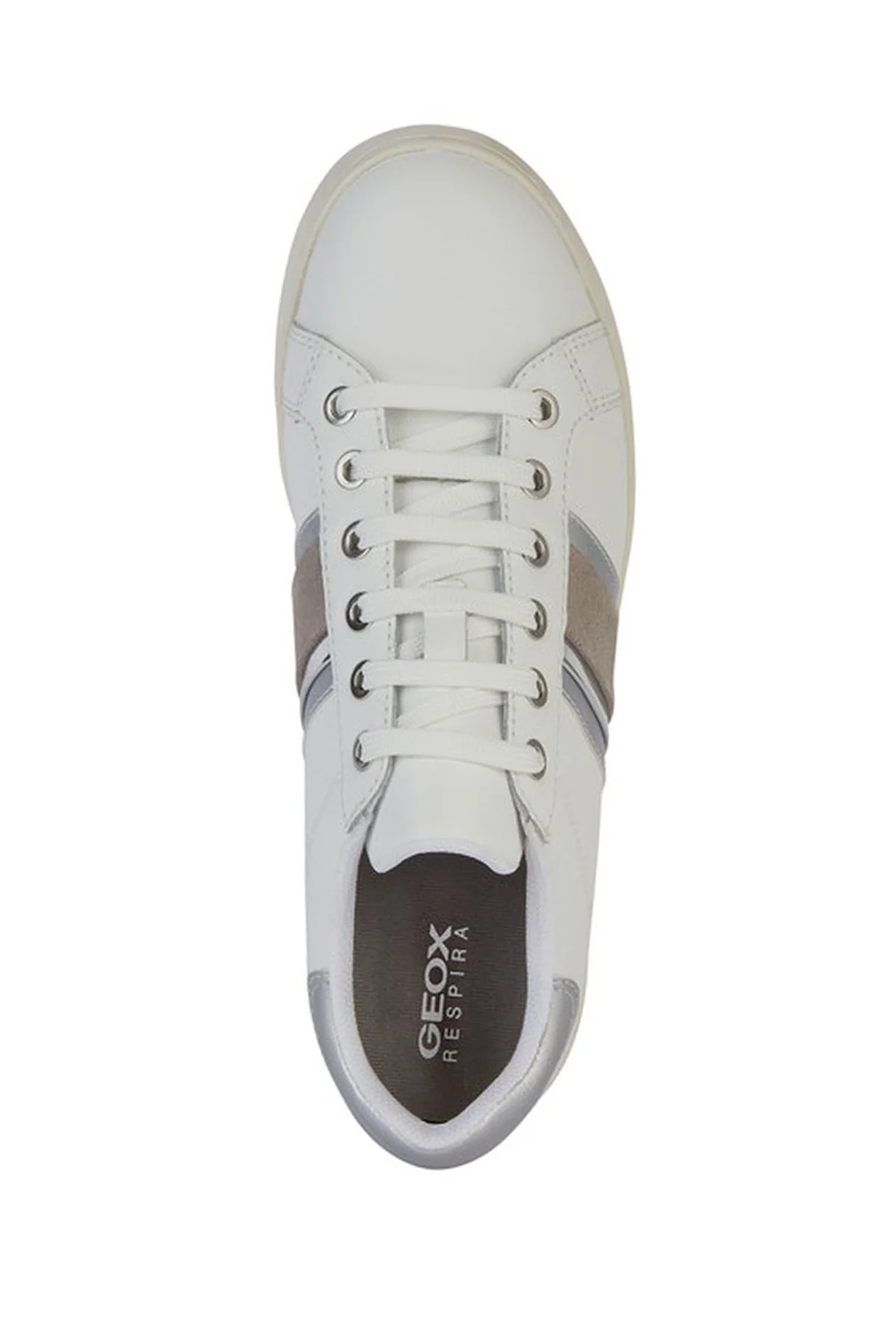 Geox Kadın Beyaz Jaysen Bağcıklı Deri Sneaker - Image 5