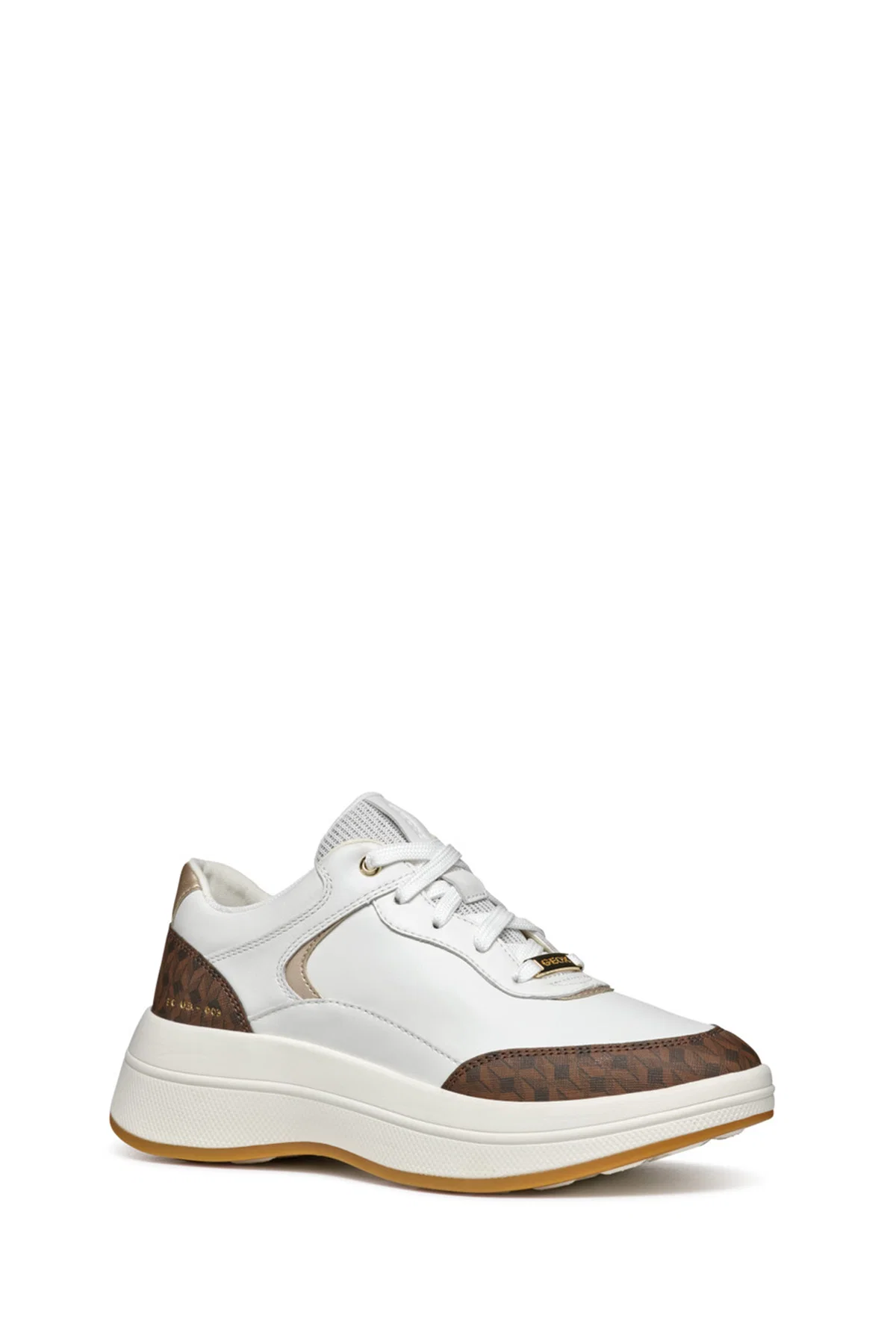 Geox Kadın Beyaz Kalın Tabanlı Bağcıklı Deri Sneaker - Image 3