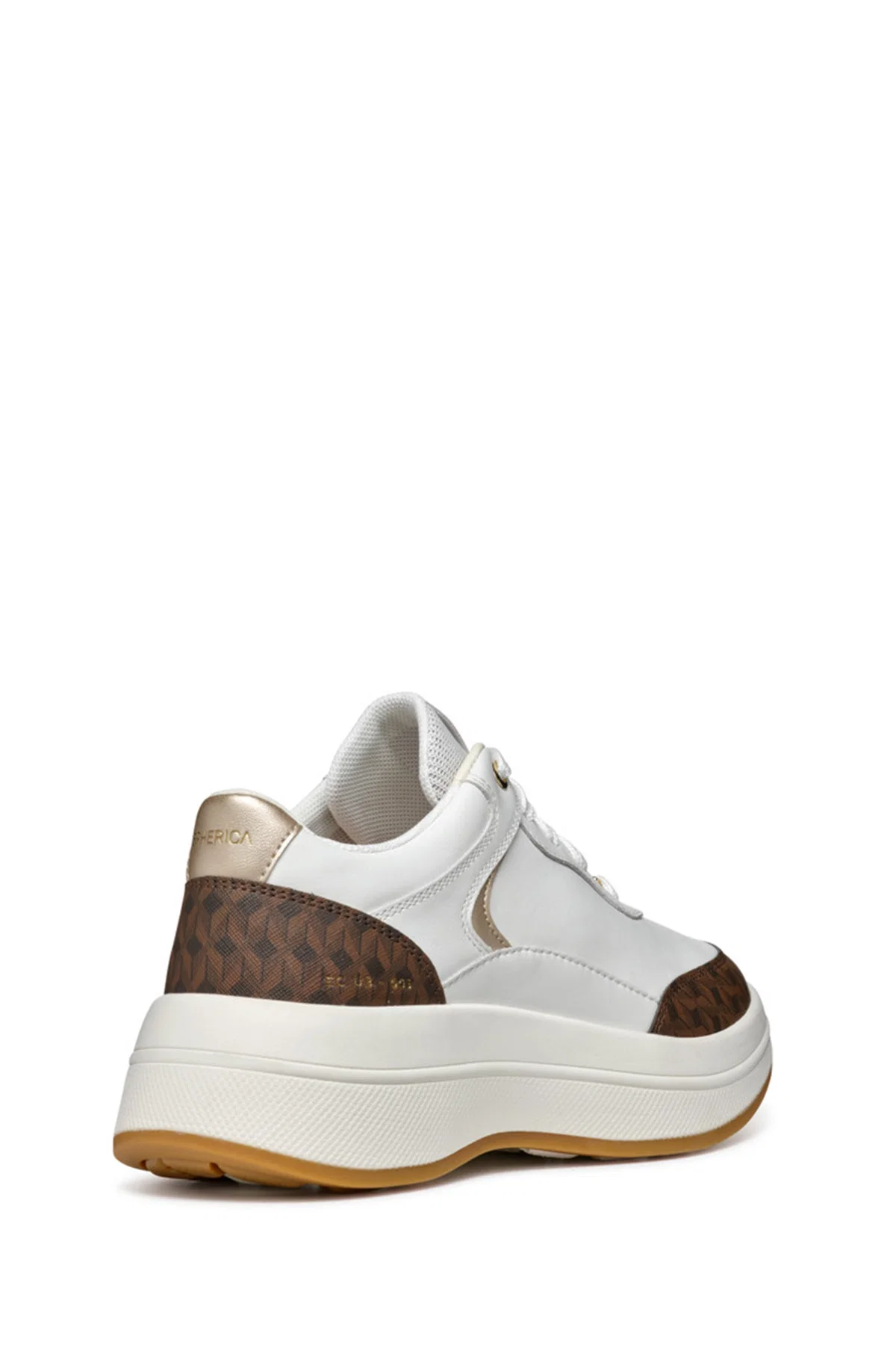 Geox Kadın Beyaz Kalın Tabanlı Bağcıklı Deri Sneaker - Image 4