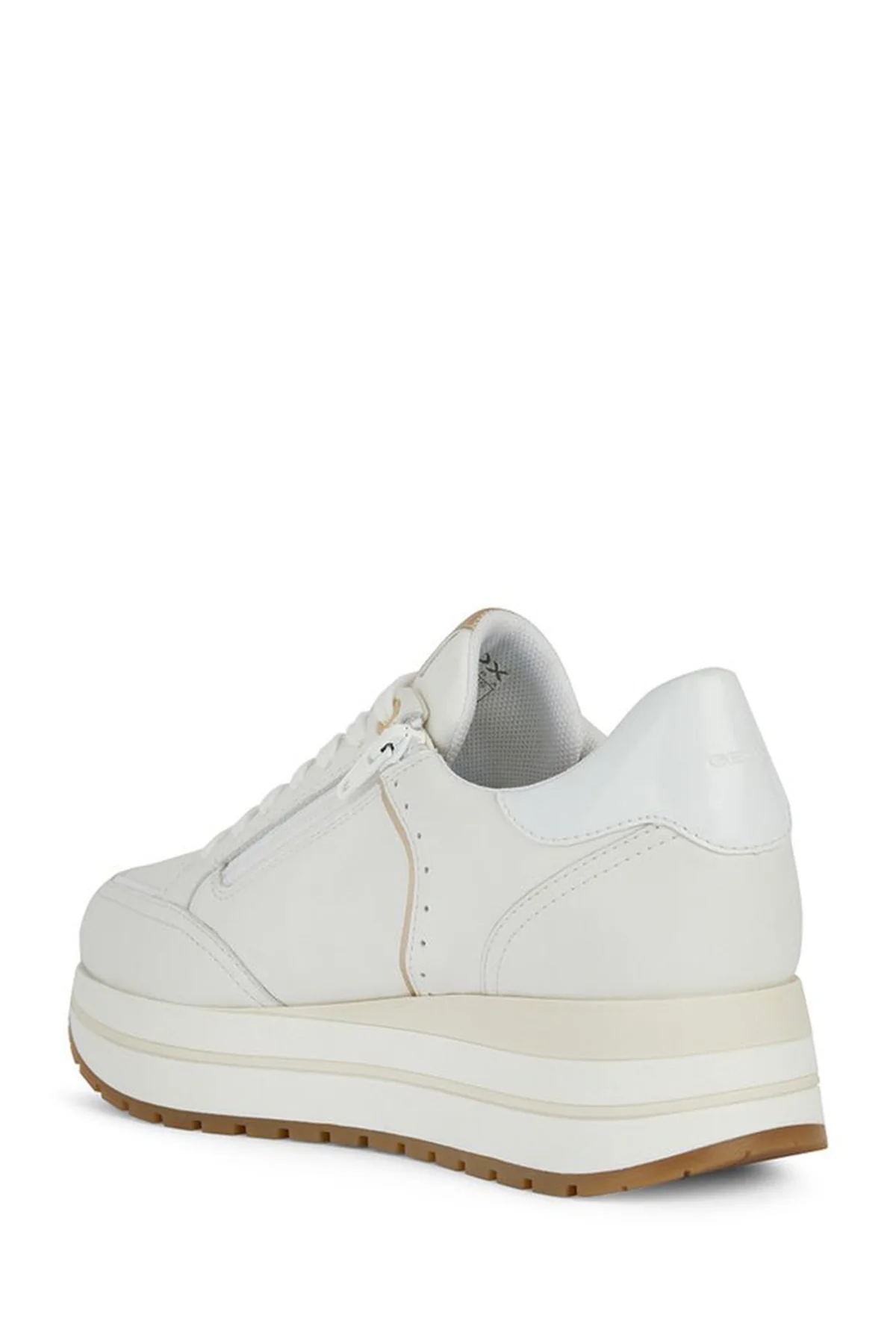 Geox Kadın Beyaz Kency Kalın Tabanlı Bağcıklı Deri Sneaker - Image 2