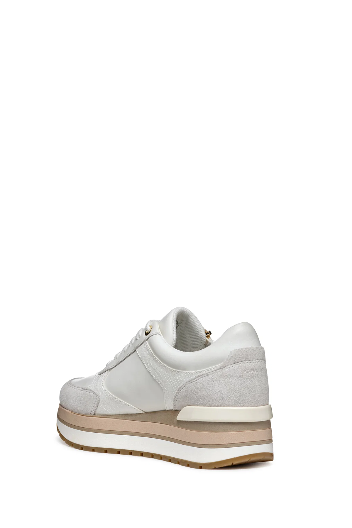Geox Kadın Beyaz New Kency Bağcıklı Kalın Tabanlı Sneaker - Image 4