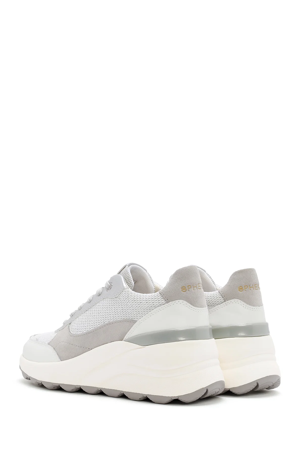Geox Kadın Beyaz Spherica Bağcıklı Deri Sneaker - Image 5