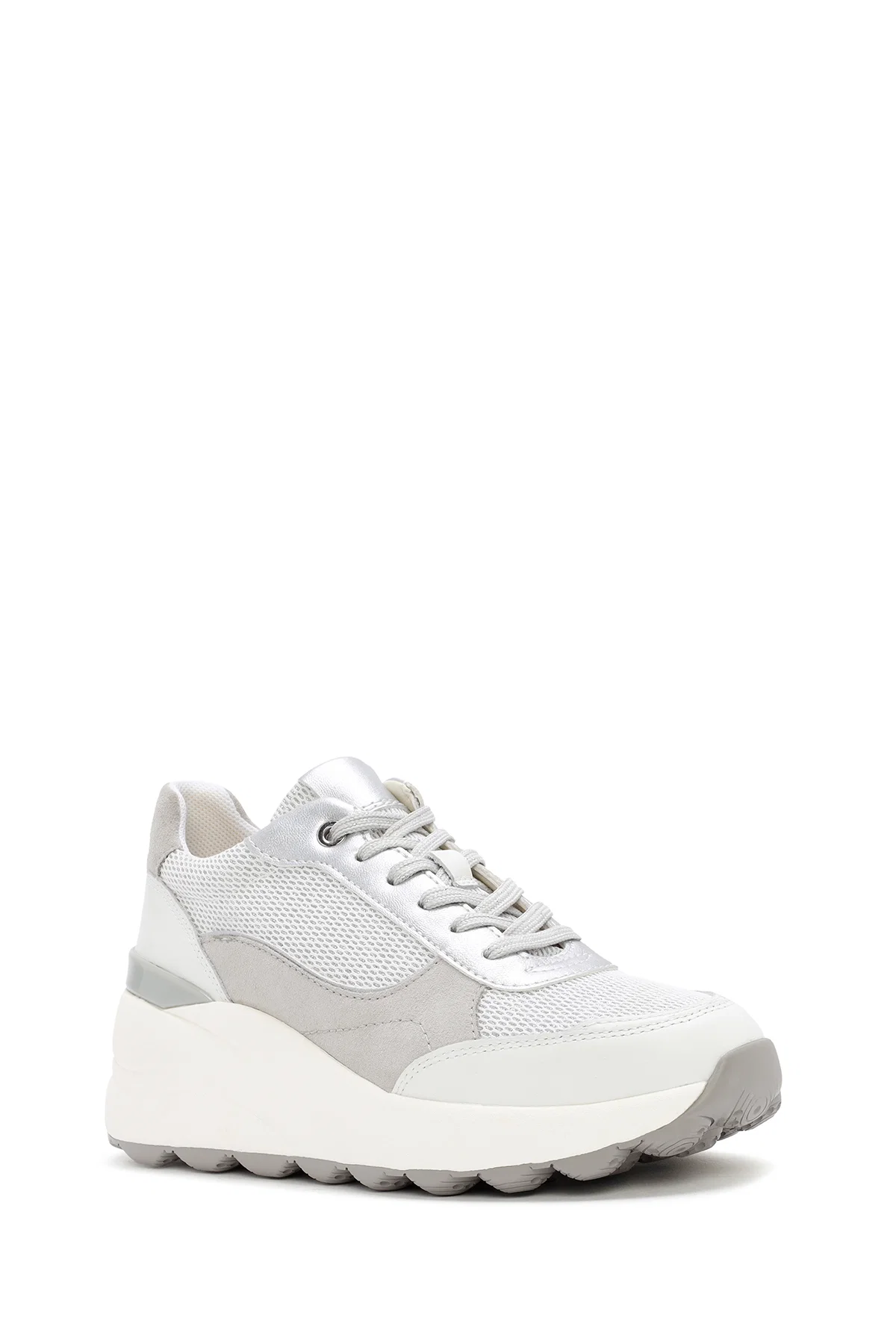 Geox Kadın Beyaz Spherica Bağcıklı Deri Sneaker - Image 6