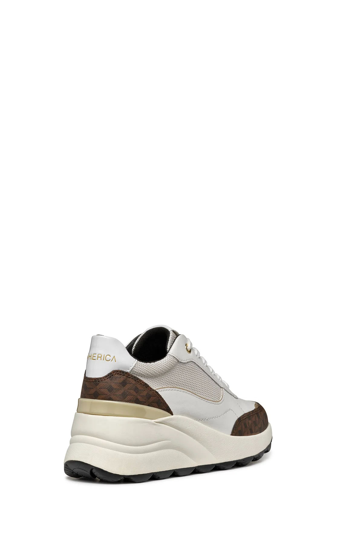 Geox Kadın Beyaz Spherica Ec13 Bağcıklı Kalın Taban Deri Sneaker - Image 5