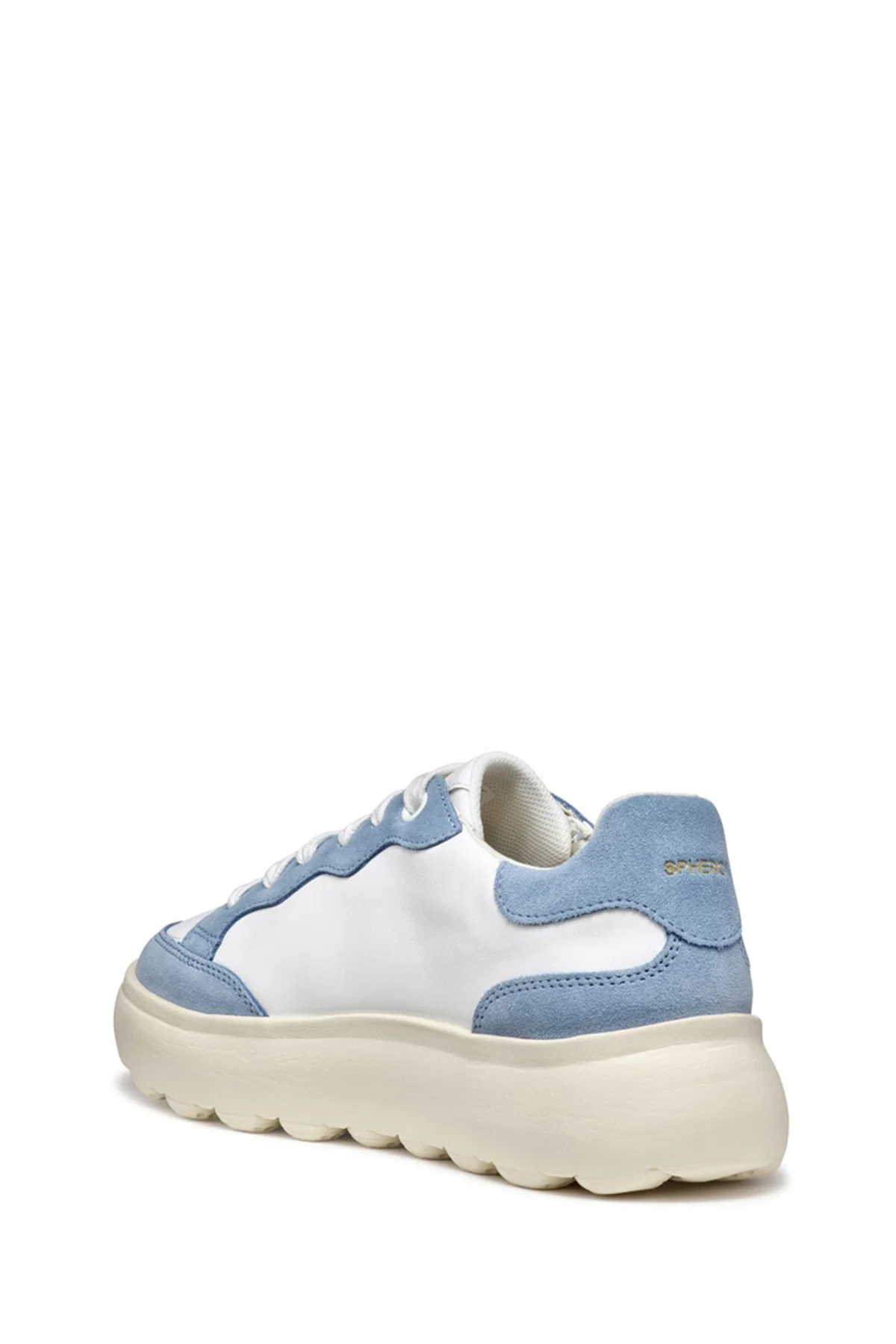 Geox Kadın Beyaz Spherica Ec4.1 Bağcıklı Kalın Tabanlı Deri Sneaker - Image 3