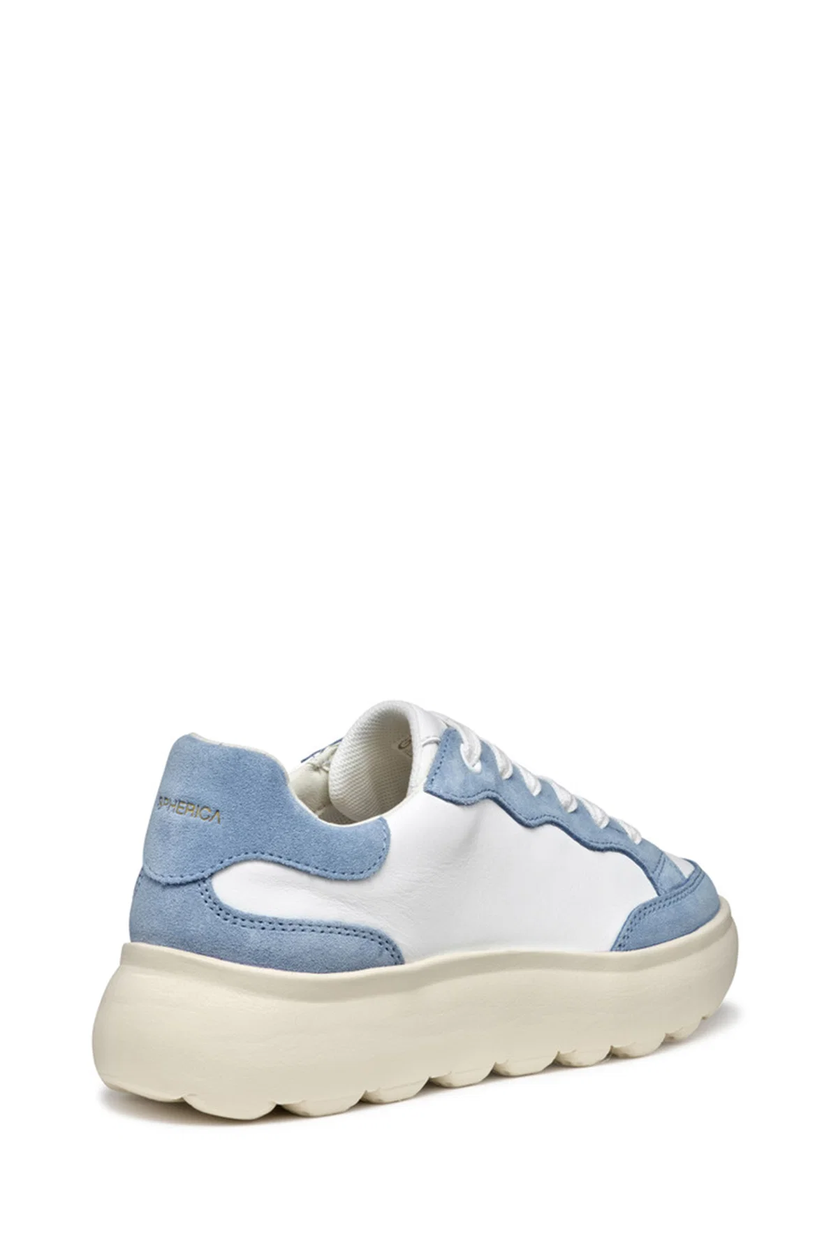 Geox Kadın Beyaz Spherica Ec4.1 Bağcıklı Kalın Tabanlı Deri Sneaker - Image 4