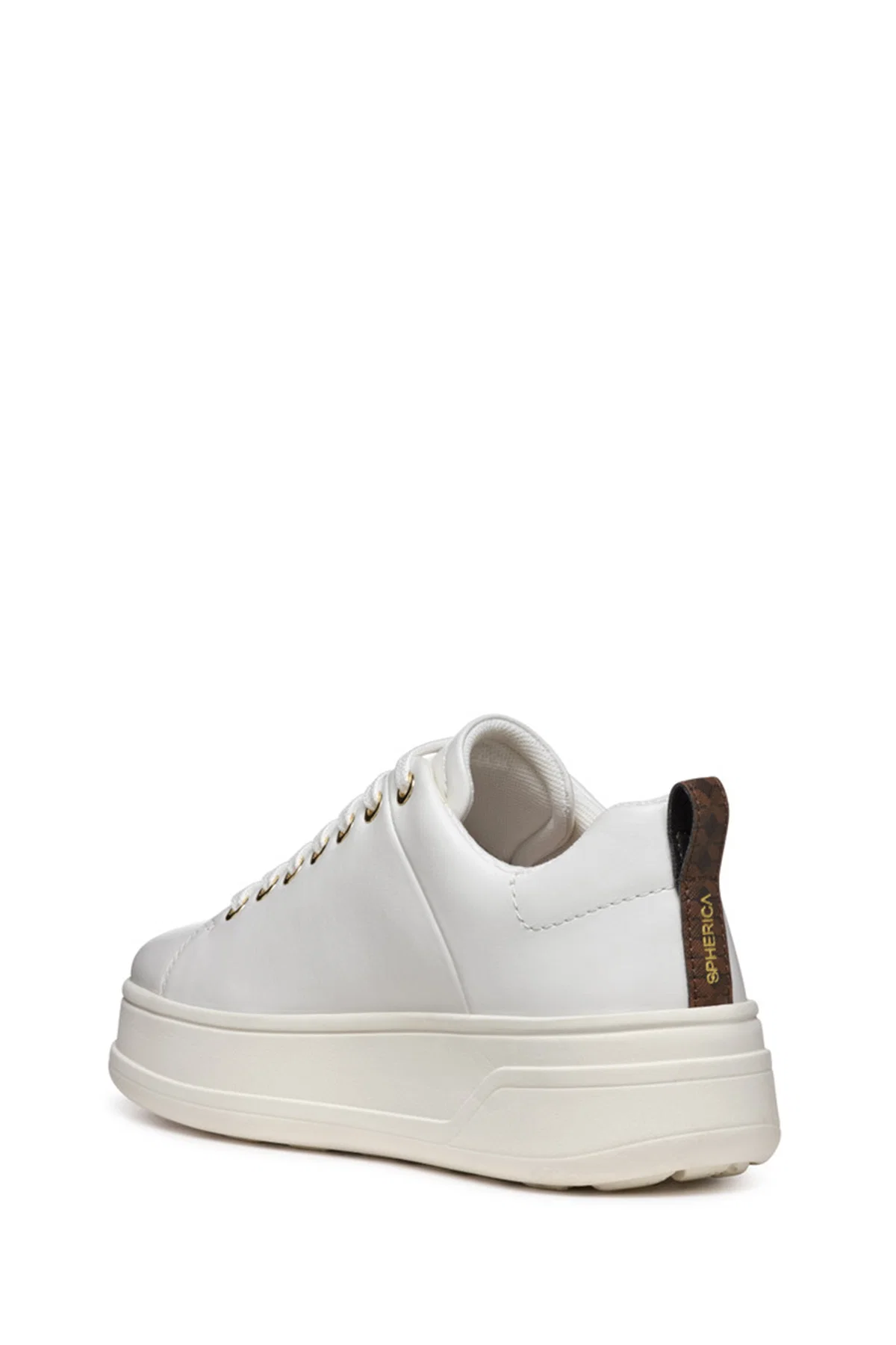 Geox Kadın Beyaz Spherica Ecub-2 Bağcıklı Deri Sneaker - Image 5