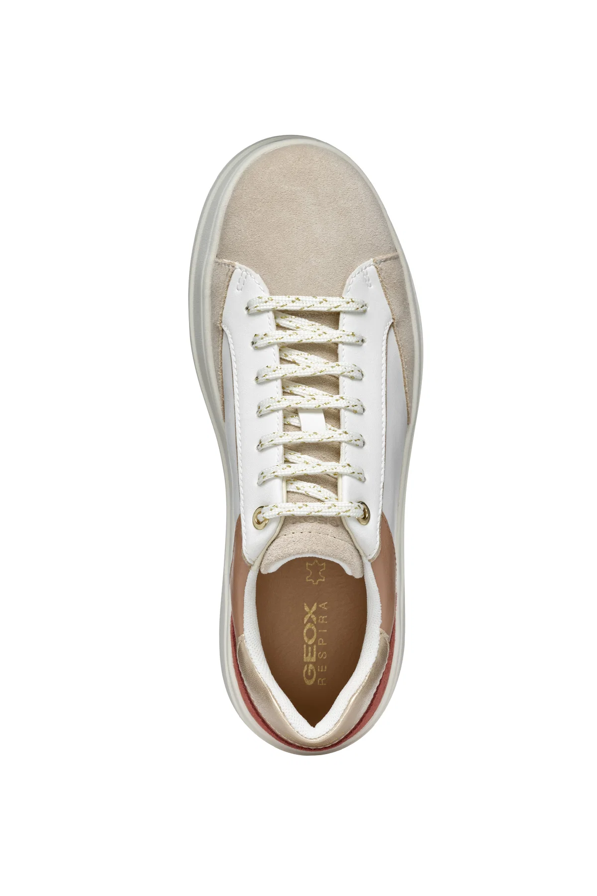 Geox Kadın Beyaz Spherica Ecub-2 Bağcıklı Deri Sneaker - Image 5