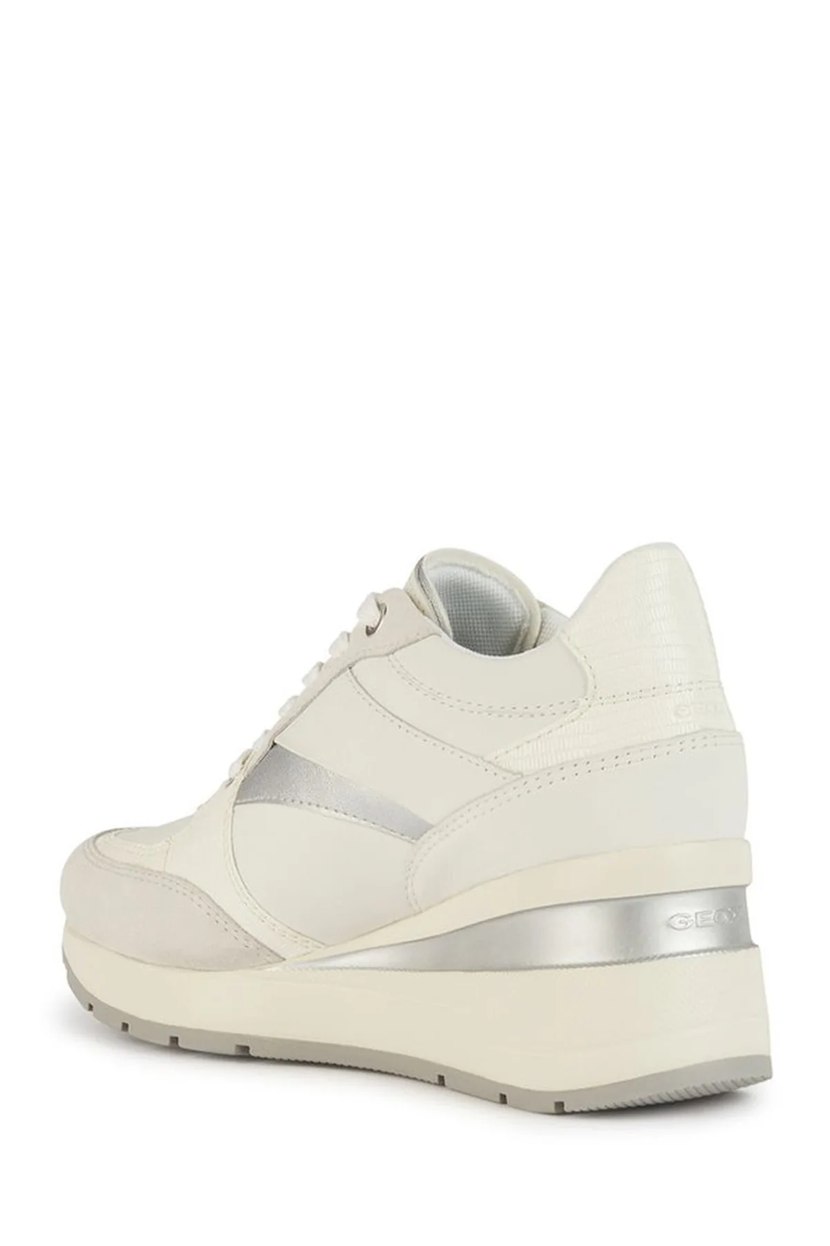 Geox Kadın Beyaz Zosma Kalın Tabanlı Bağcıklı Deri Sneaker - Image 2