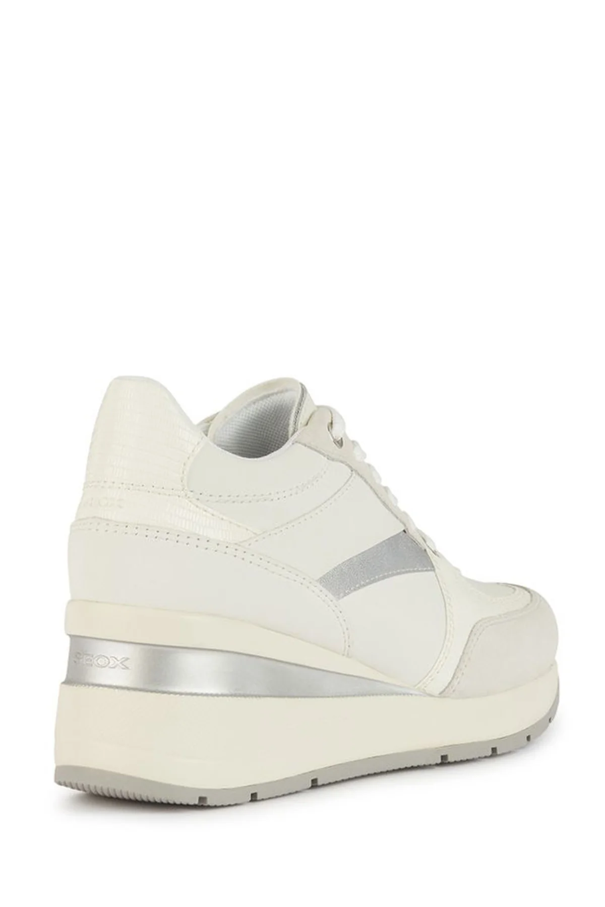 Geox Kadın Beyaz Zosma Kalın Tabanlı Bağcıklı Deri Sneaker - Image 4