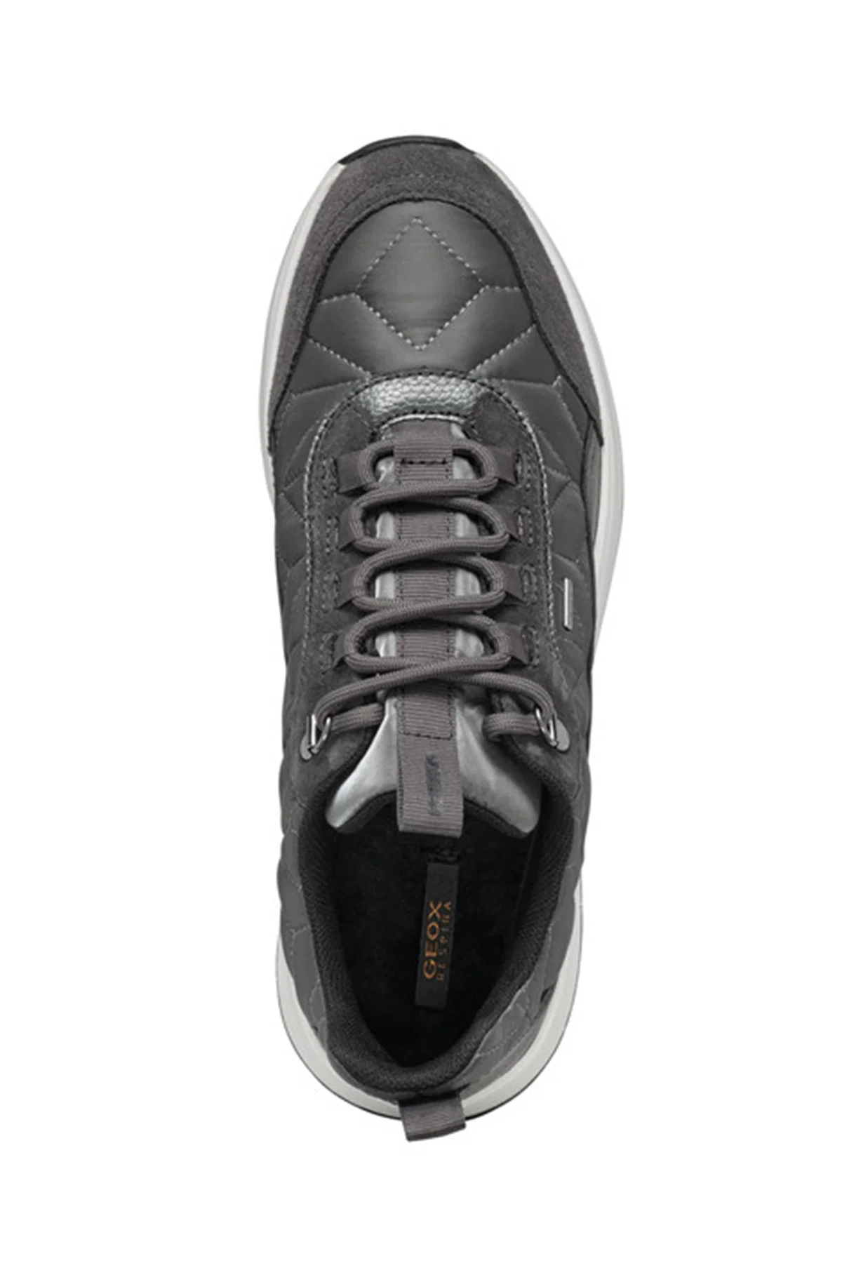 Geox Kadın Gri Bağcıklı Kalın Tabanlı Kumaş Sneaker - Image 9