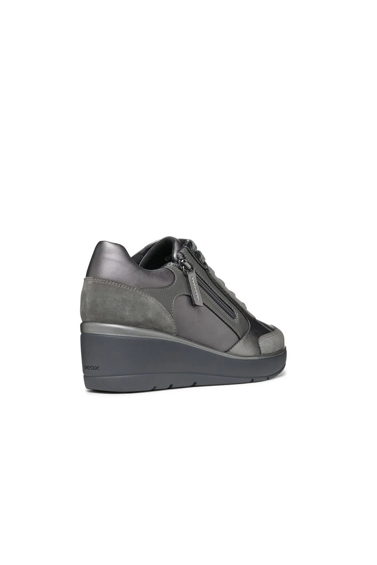 Geox Kadın Gri İlde Bağcıklı Kalın Tabanlı Sneaker - Image 4