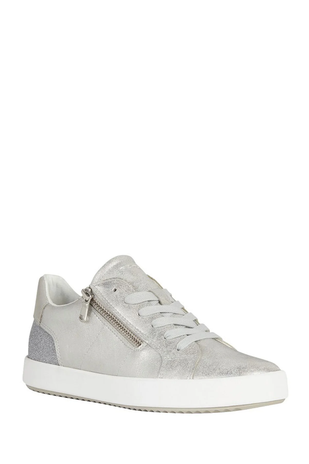 Geox Kadın Gümüş Blomiee Bağcıklı Deri Spor Sneaker - Image 3