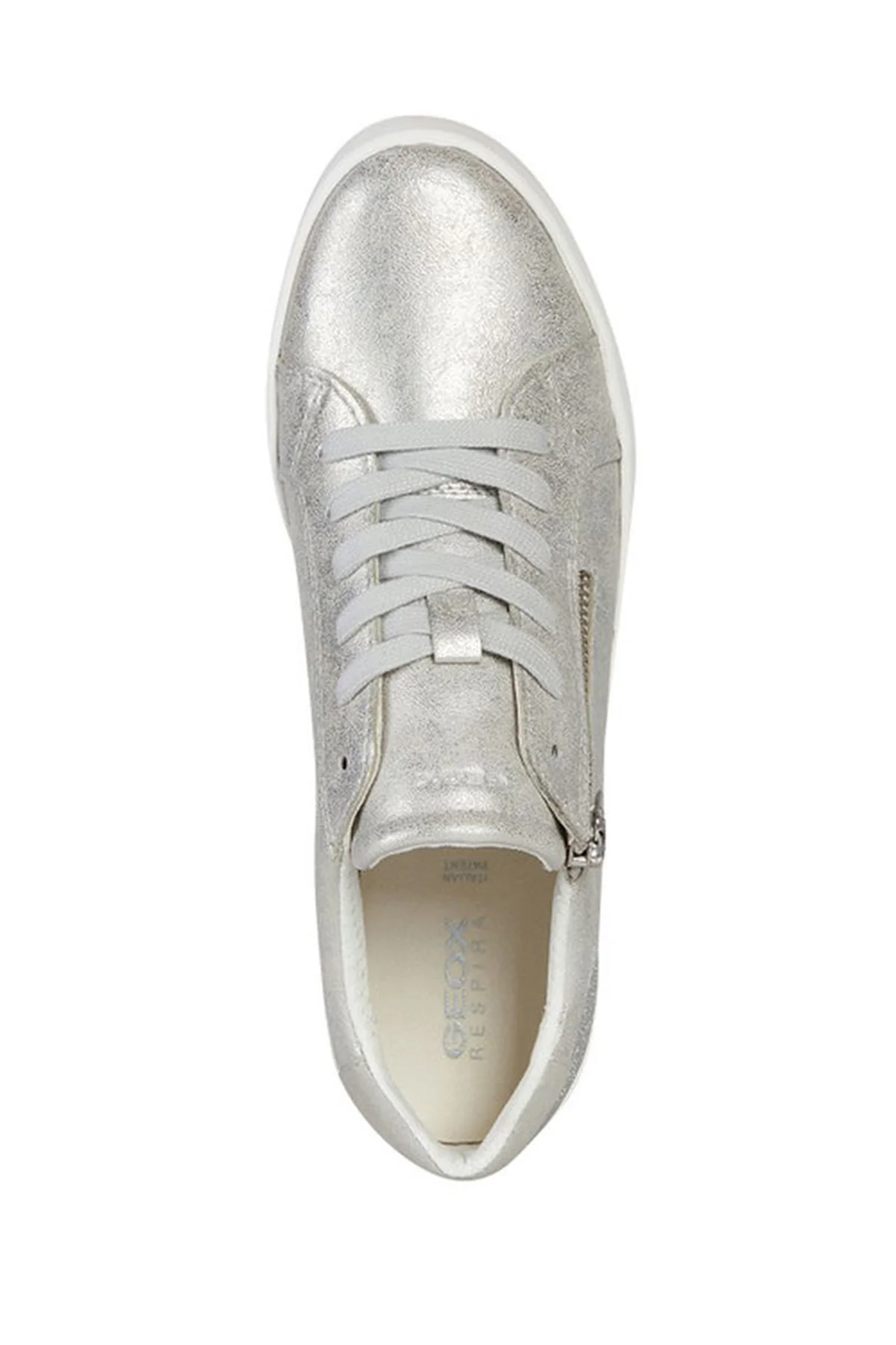 Geox Kadın Gümüş Blomiee Bağcıklı Deri Spor Sneaker - Image 5