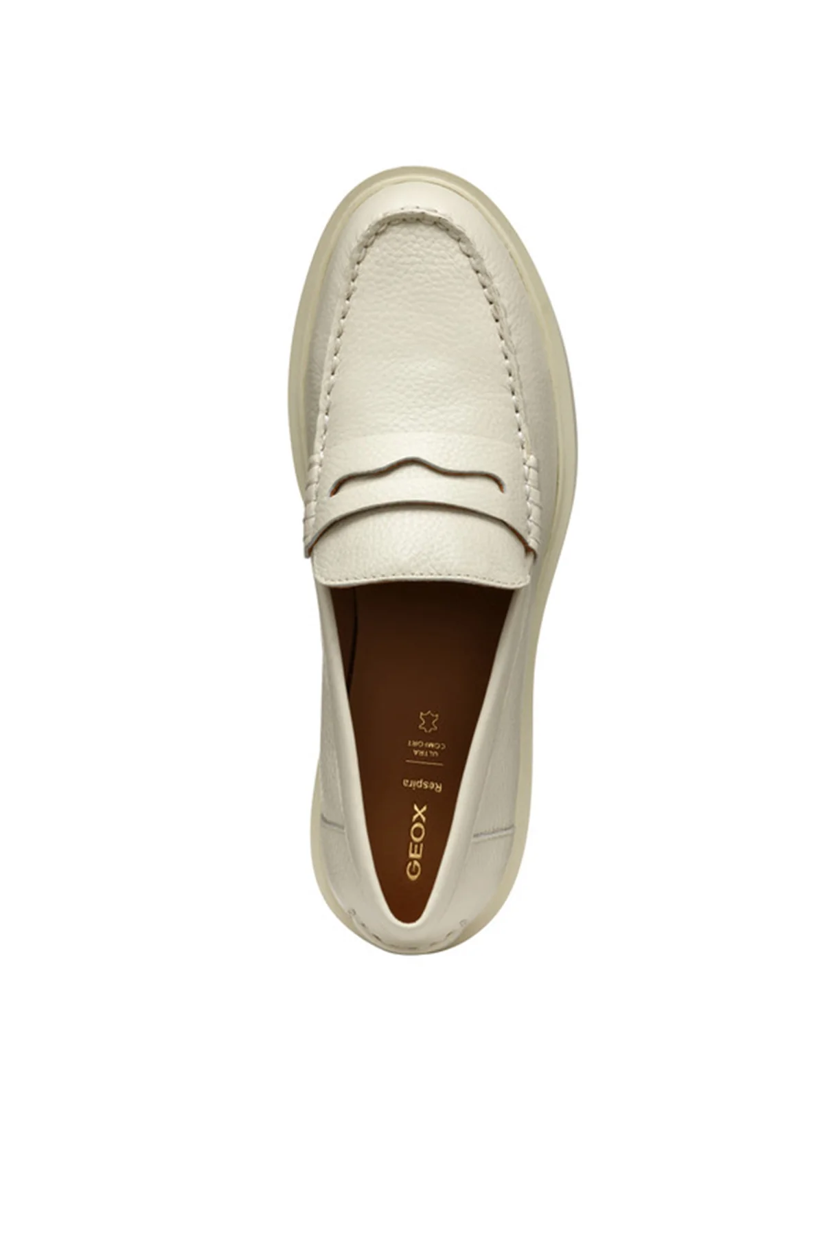 Geox Kadın Krem D Spherica Ec1 Deri Maskülen Loafer - Image 5