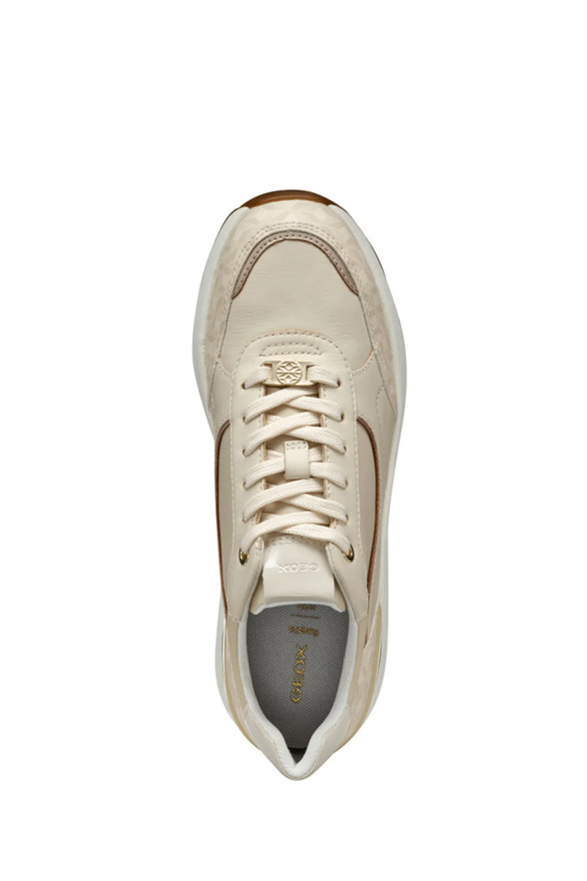 Geox Kadın Krem D Spherica Ec13 A - Nap + Pr.Syn Bağcıklı Dolgu Topuklu Sneaker - Image 6