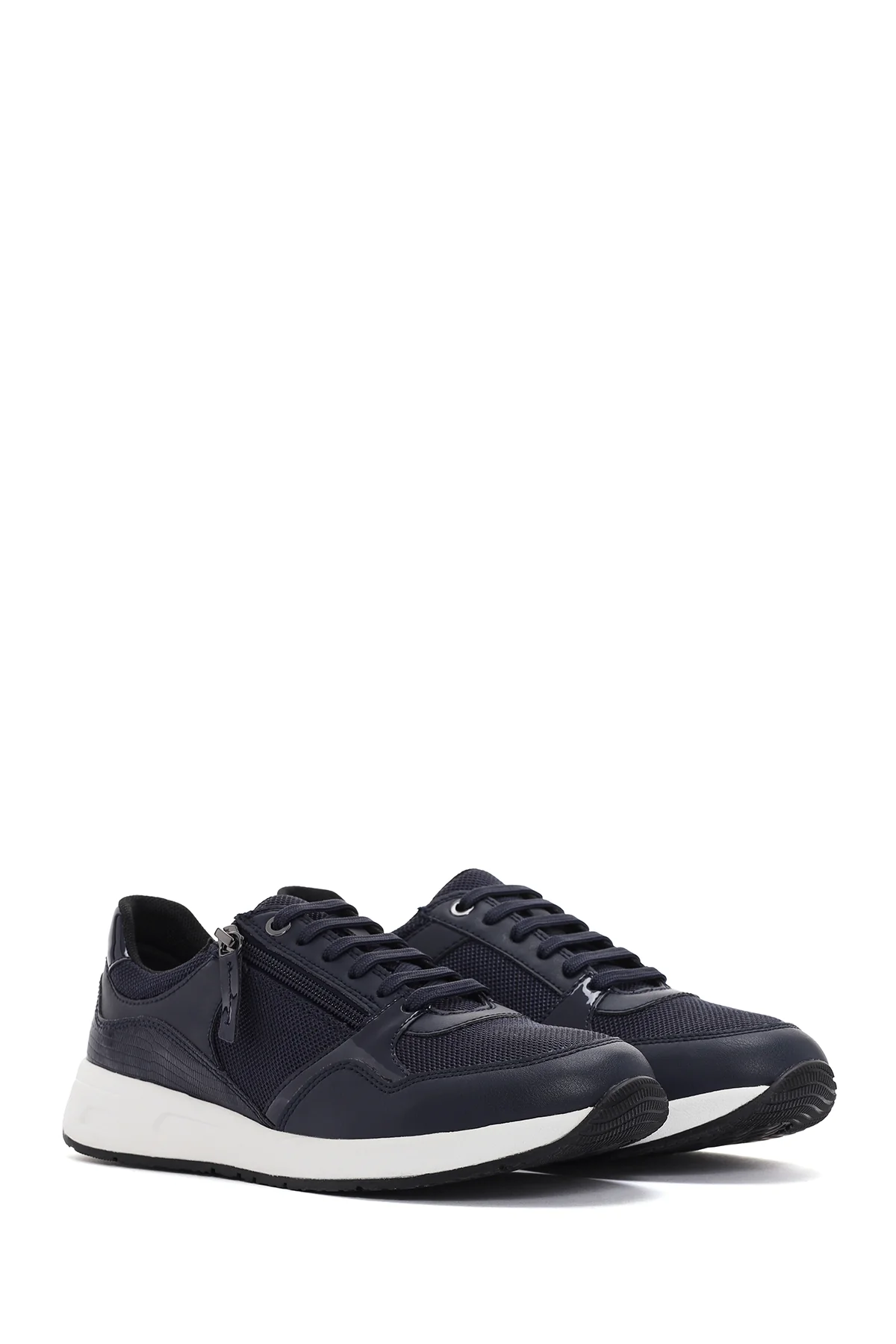 Geox Kadın Lacivert Bulmya Bağcıklı Deri Sneaker - Image 3