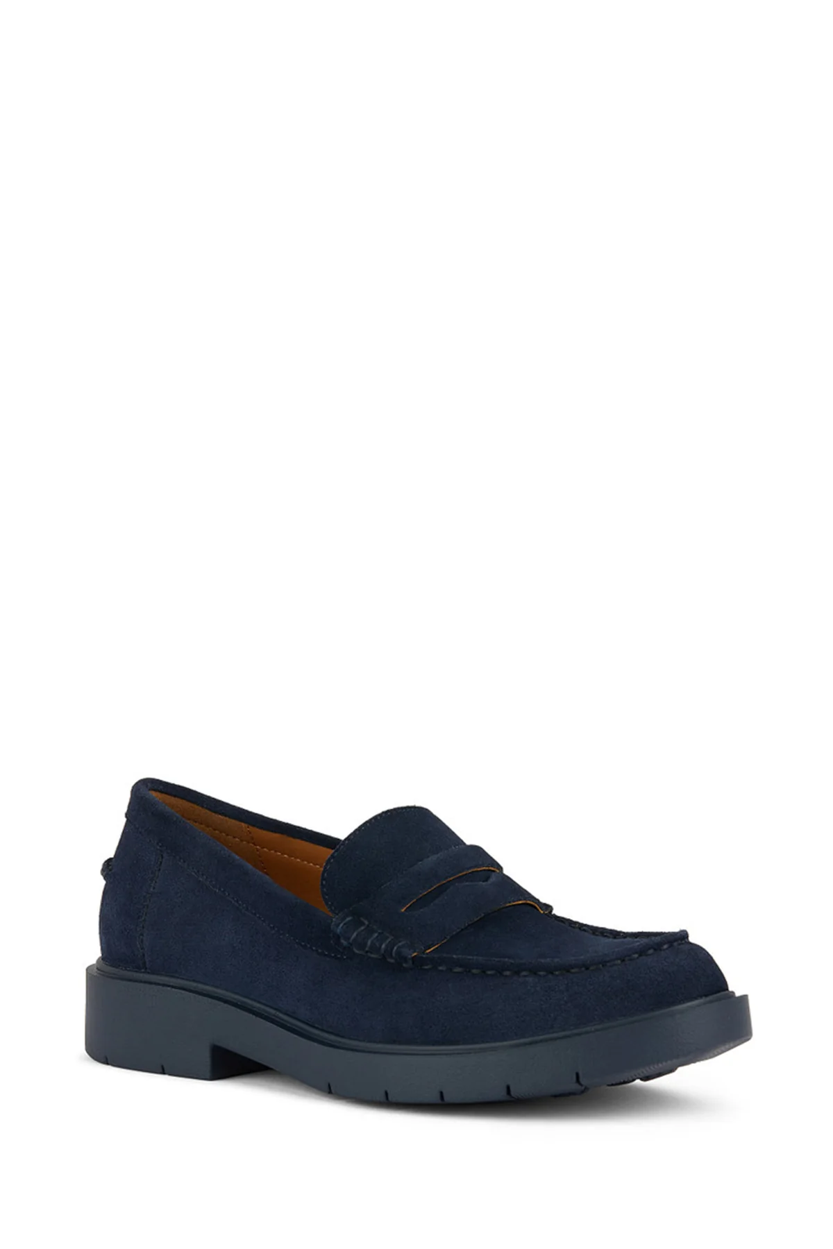 Geox Kadın Lacivert D Spherica Ec1 Süet Deri Maskülen Loafer - Image 3