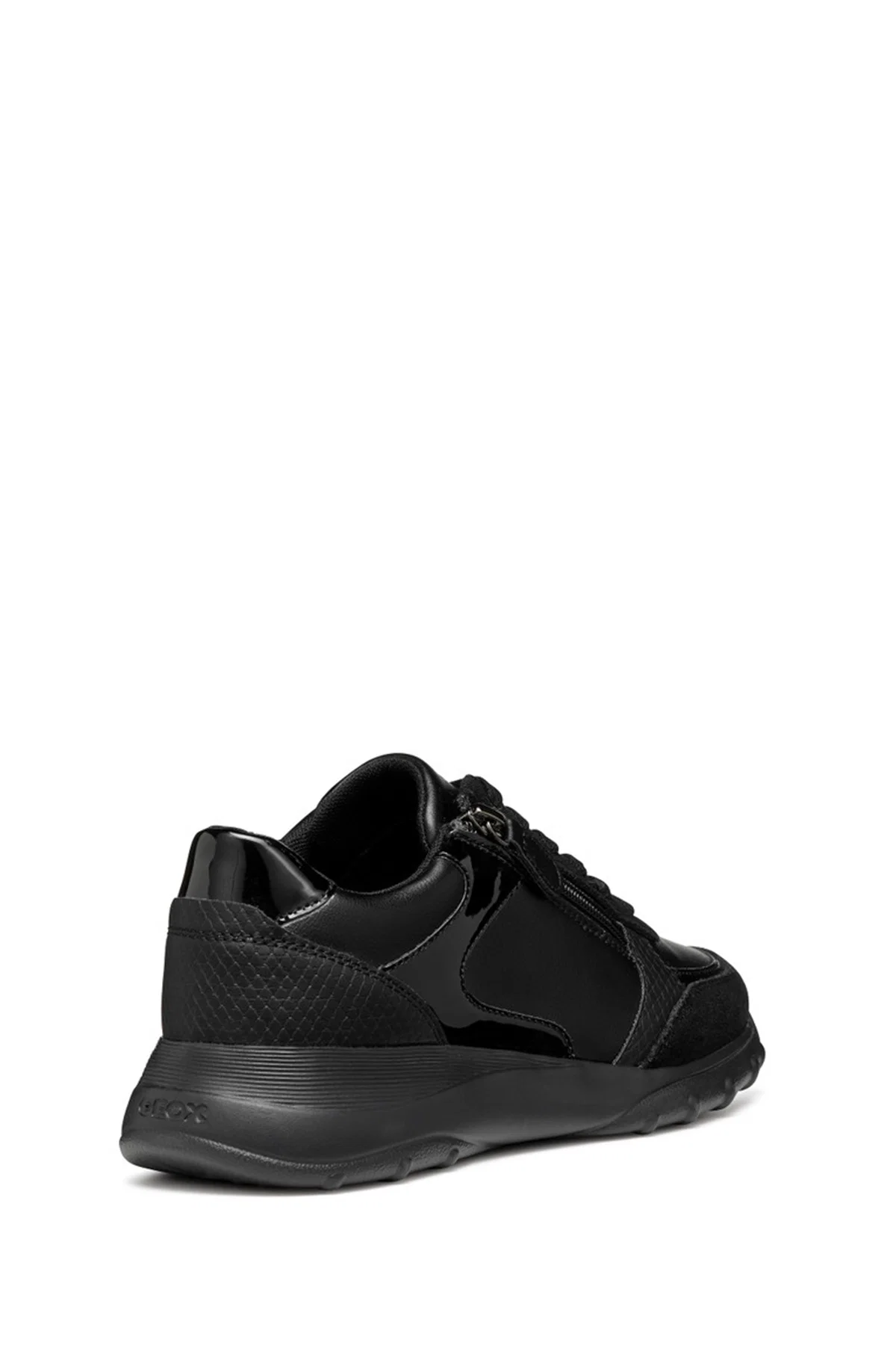 Geox Kadın Siyah Bağcıklı Kalın Tabanlı Deri Sneaker - Image 8