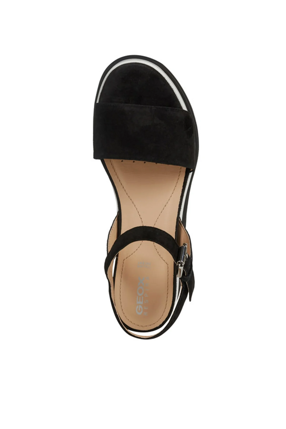 Geox Kadın Siyah D Gardenia C - Goat Suede Bilekten Tokalı Kalın Tabanlı Deri Sandalet - Image 6