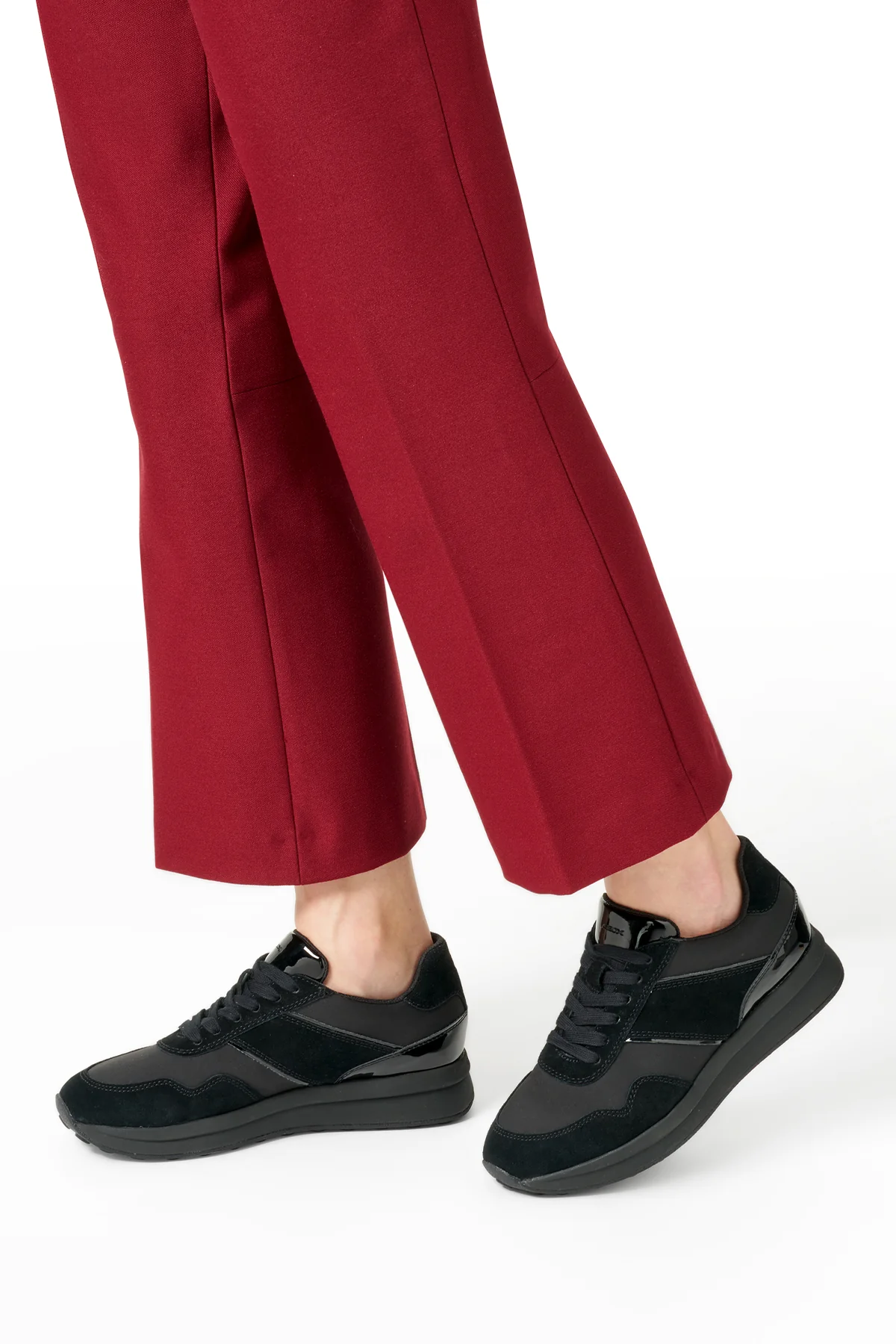 Geox Kadın Siyah D Runntıx A - Nylon+Suede Bağcıklı Kalın Tabanlı Kumaş Sneaker - Image 2