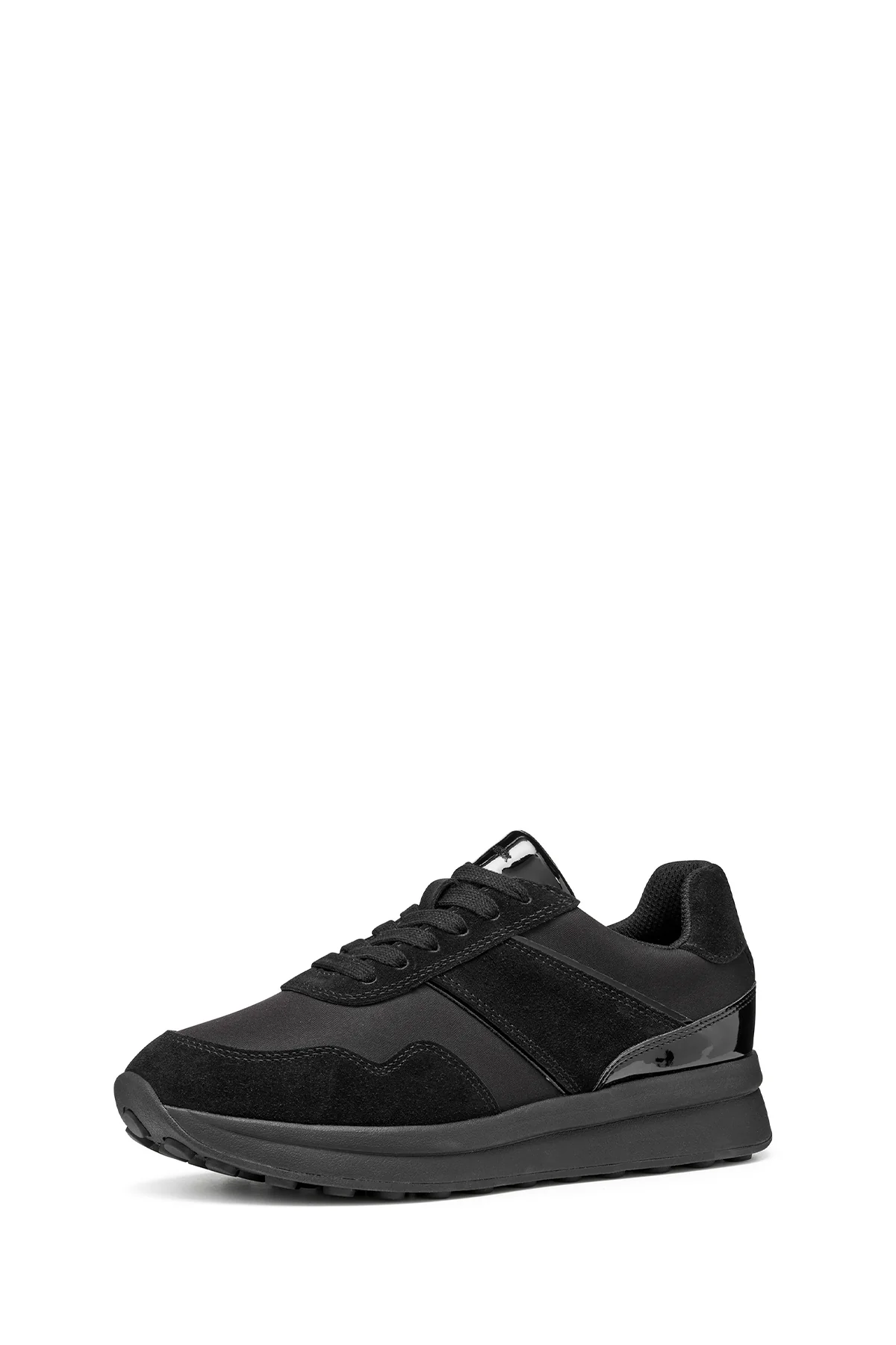 Geox Kadın Siyah D Runntıx A - Nylon+Suede Bağcıklı Kalın Tabanlı Kumaş Sneaker - Image 4