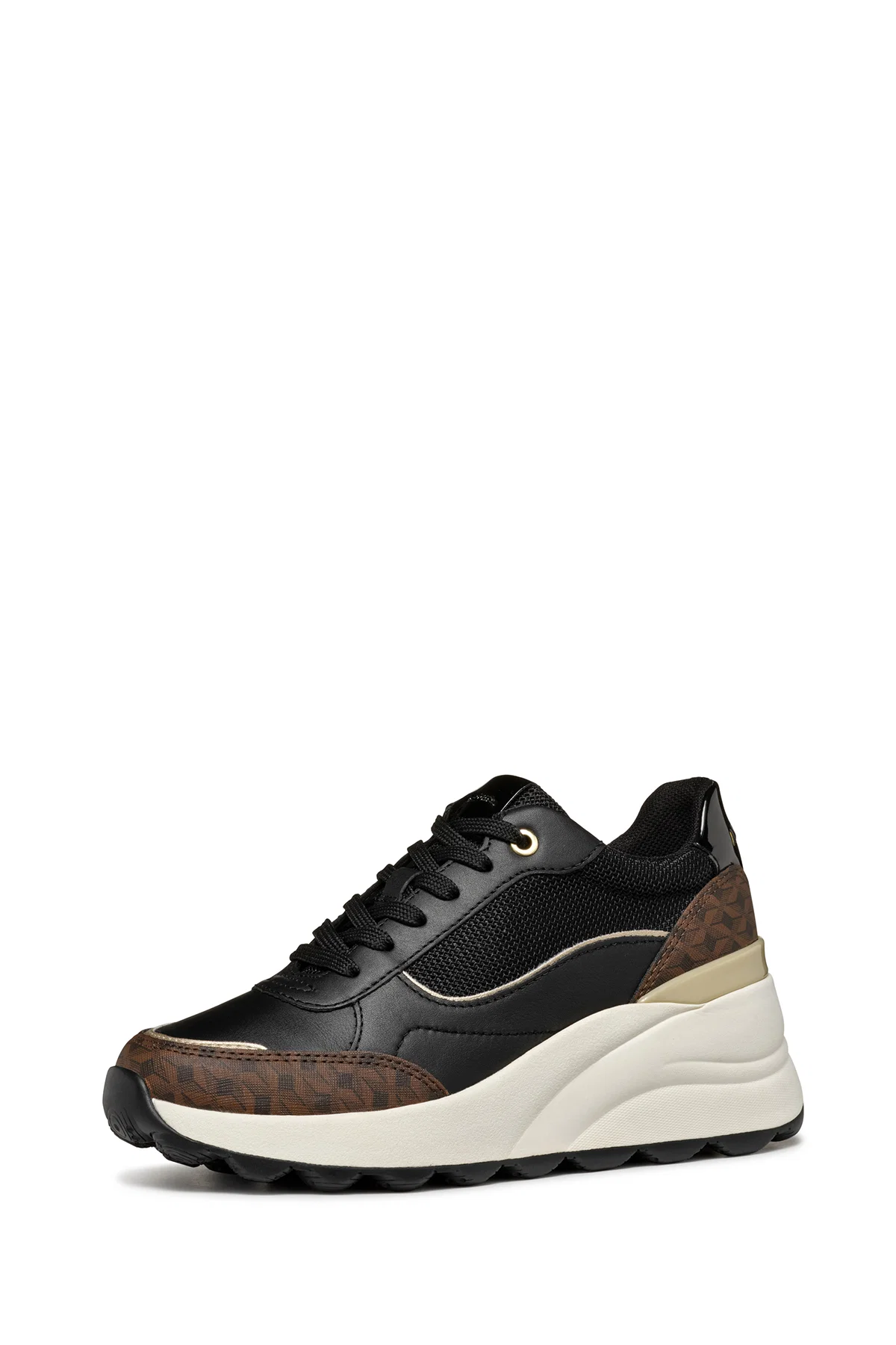 Geox Kadın Siyah D Spherica Bağcıklı Deri Sneaker - Image 2