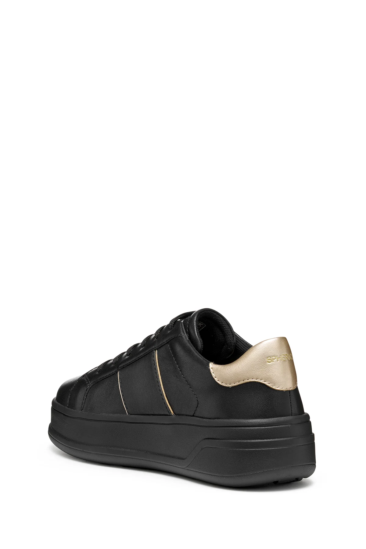 Geox Kadın Siyah D Spherıca Ecub-2 B - Nappa+Me Bağcıklı Kalın Tabanlı Deri Sneaker - Image 2