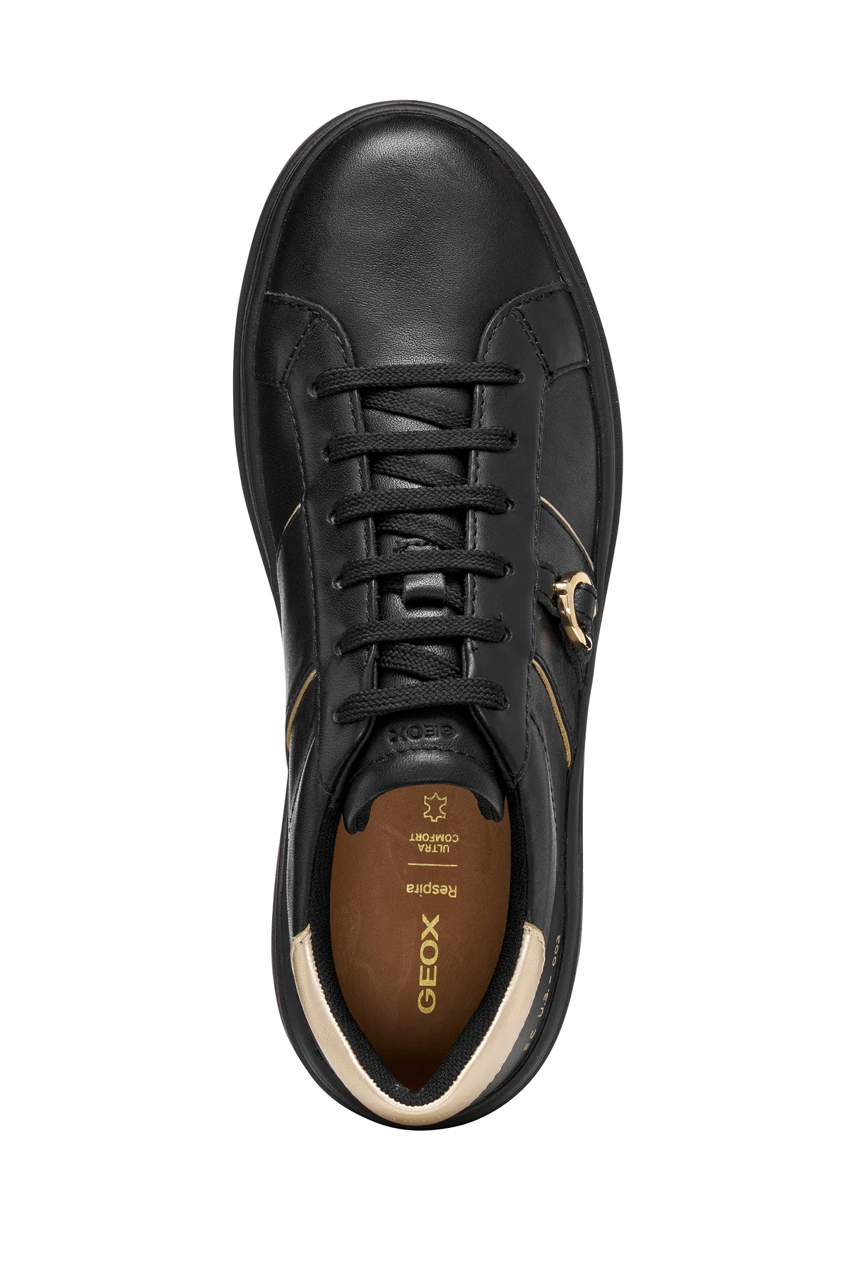 Geox Kadın Siyah D Spherıca Ecub-2 B - Nappa+Me Bağcıklı Kalın Tabanlı Deri Sneaker - Image 5