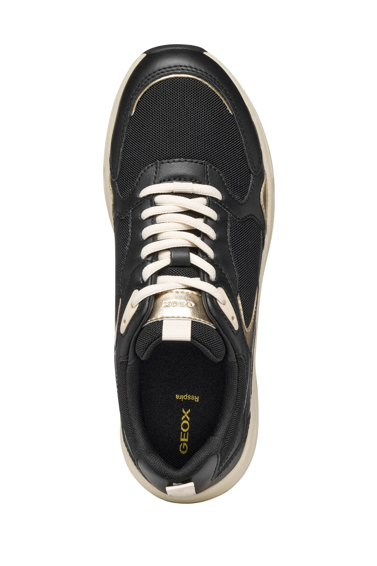 Geox Kadın Siyah D Zarvıa A - Mesh+Pearl.Gbk Bağcıklı Kalın Tabanlı Deri Sneaker - Image 5