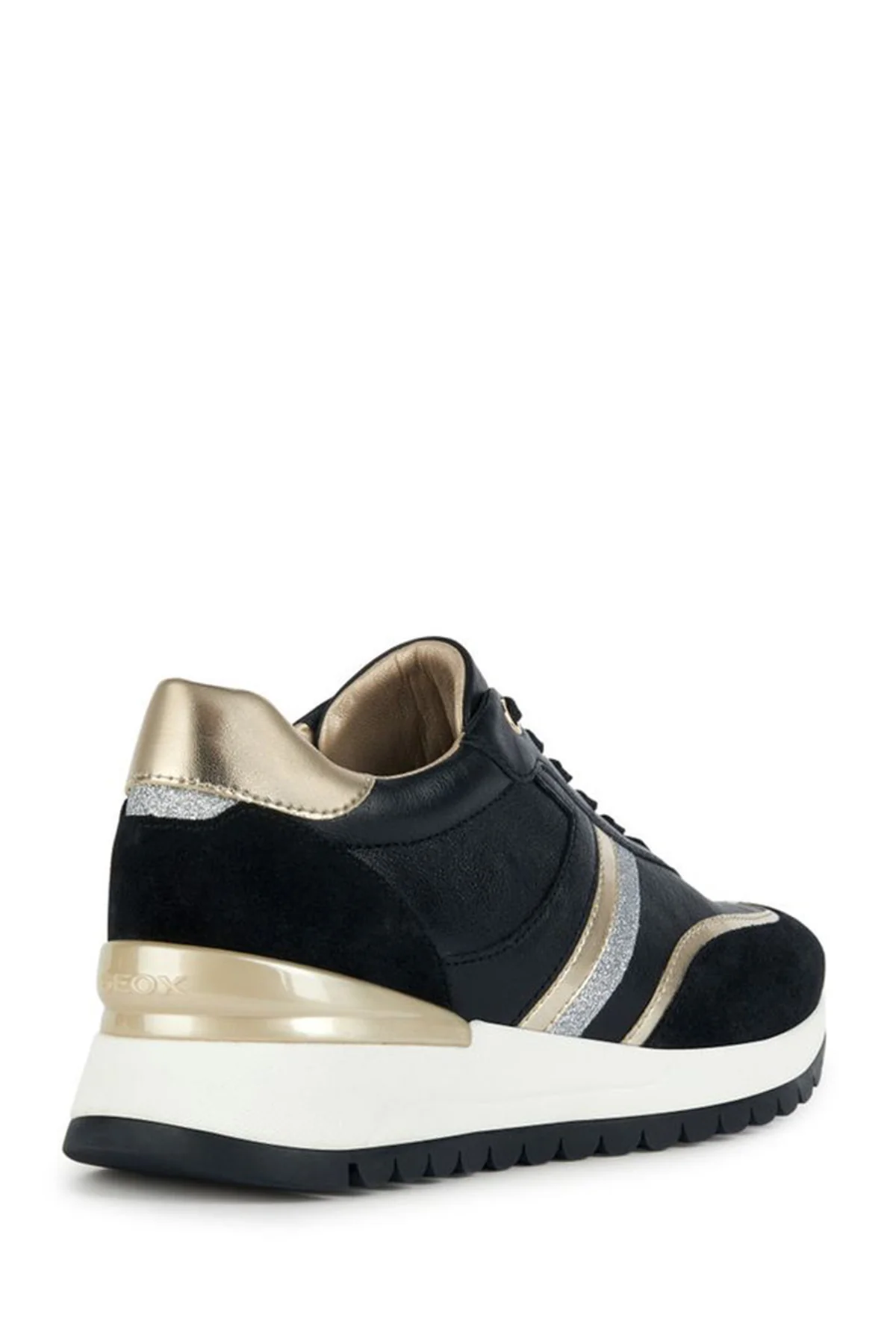 Geox Kadın Siyah Desya Kalın Tabanlı Deri Sneaker - Image 4