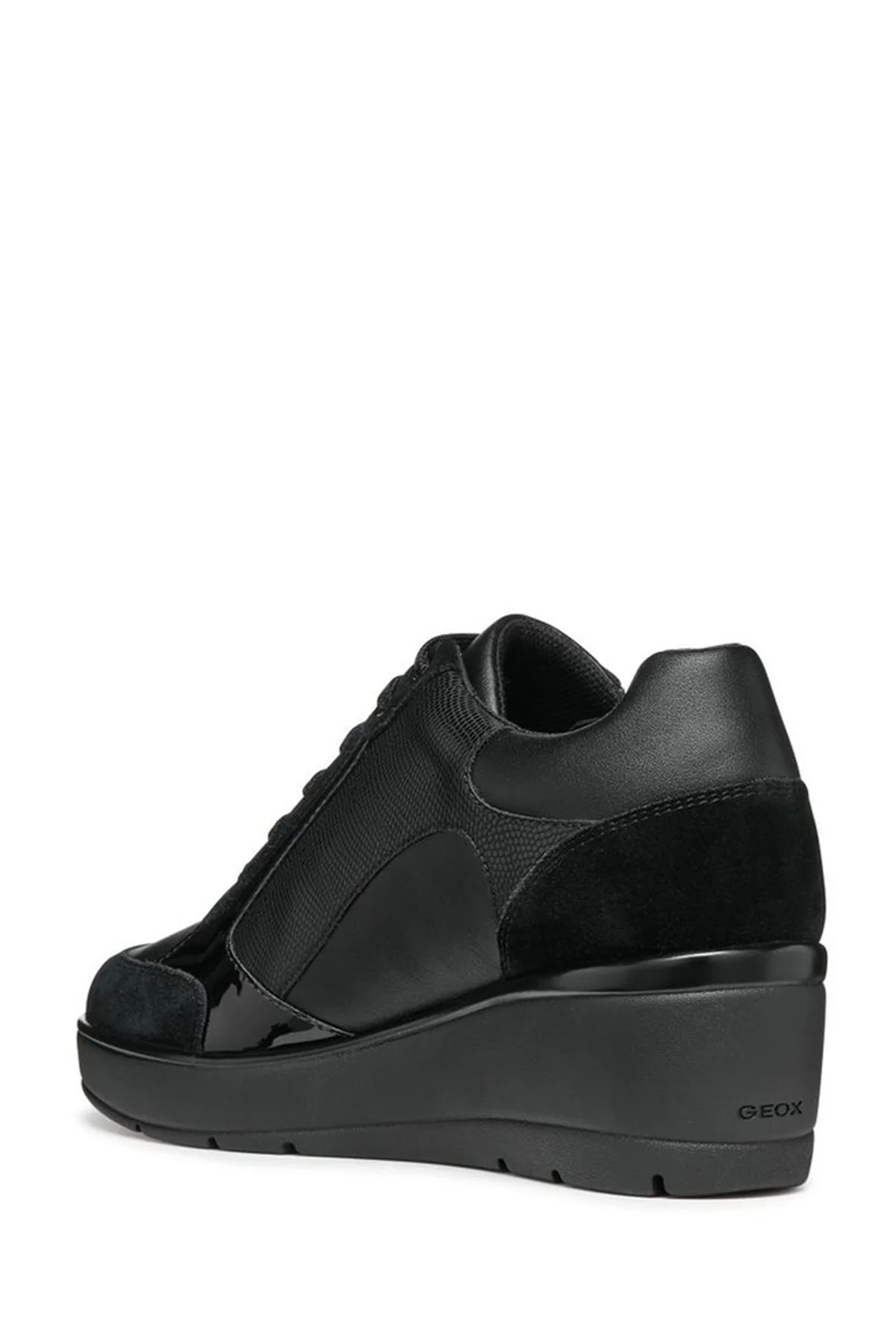 Geox Kadın Siyah Ilde Dolgu Topuklu Bağcıklı Casual Sneaker - Image 2