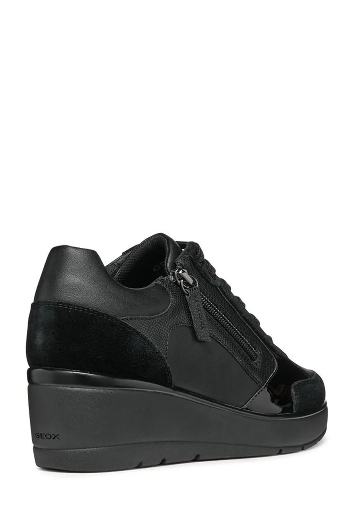 Geox Kadın Siyah Ilde Dolgu Topuklu Bağcıklı Casual Sneaker - Image 4