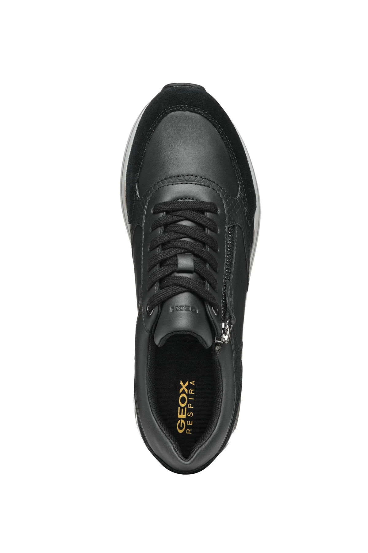 Geox Kadın Siyah New Kency Bağcıklı Kalın Tabanlı Sneaker - Image 5