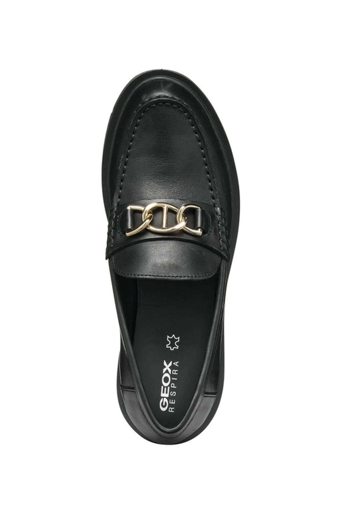 Geox Kadın Siyah Spherica EC1 C Deri Maskülen Loafer - Image 5