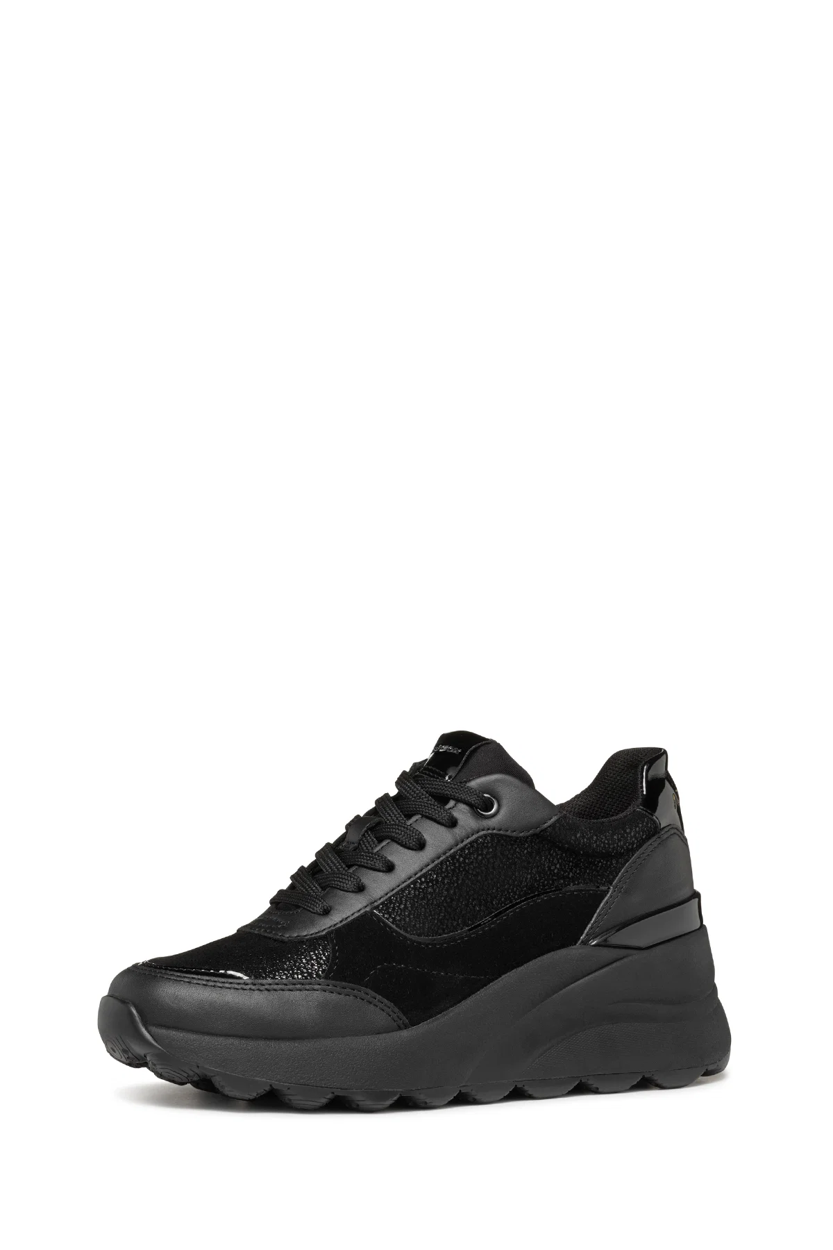 Geox Kadın Siyah Spherica Ec13 Bağcıklı Kalın Taban Deri Sneaker - Image 2