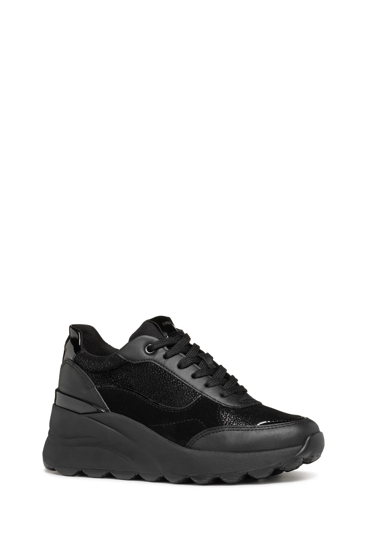 Geox Kadın Siyah Spherica Ec13 Bağcıklı Kalın Taban Deri Sneaker - Image 3