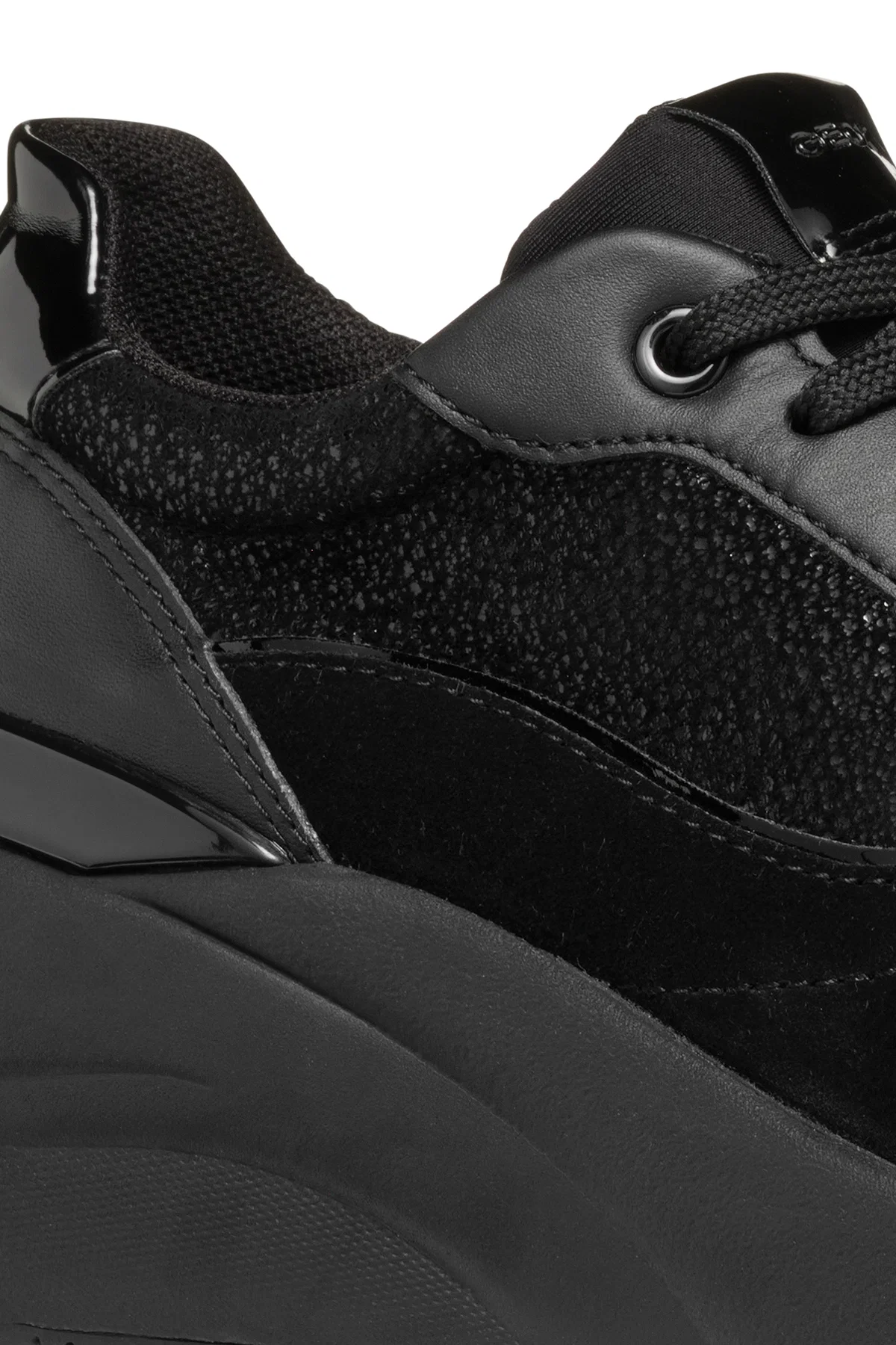 Geox Kadın Siyah Spherica Ec13 Bağcıklı Kalın Taban Deri Sneaker - Image 8