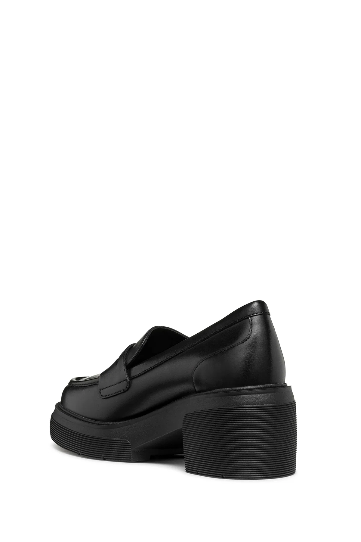 Geox Kadın Siyah Spherica Ec15 Kalın Topuklu Deri Maskülen Loafer - Image 4