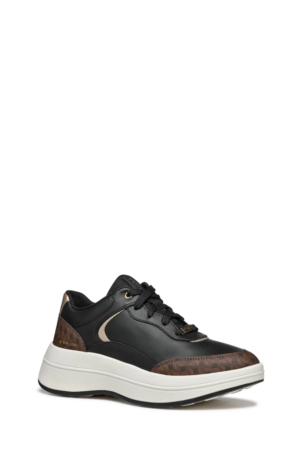 Geox Kadın Siyah Spherica Ecub-3 Bağcıklı Kalın Tabanlı Deri Sneaker - Image 2