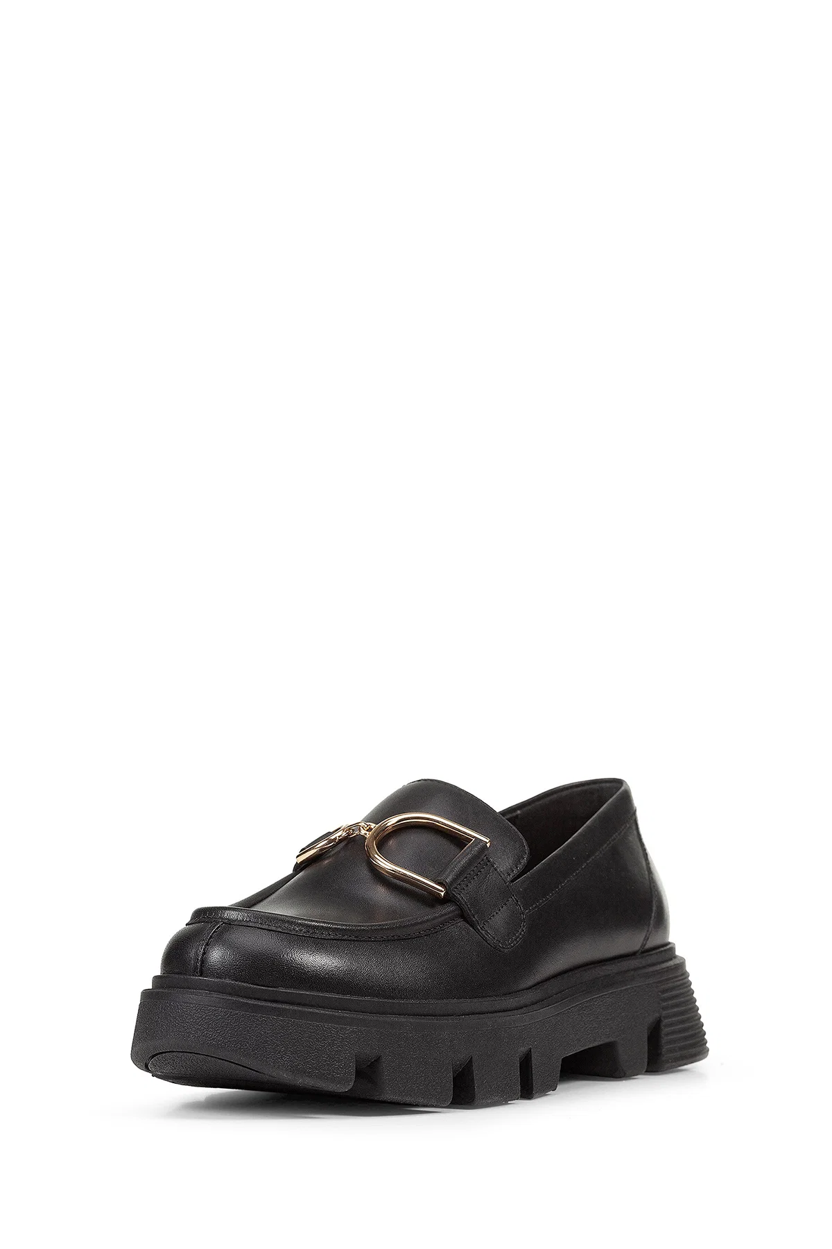 Geox Kadın Siyah Vilde Toka Detaylı Deri Maskülen Loafer - Image 2