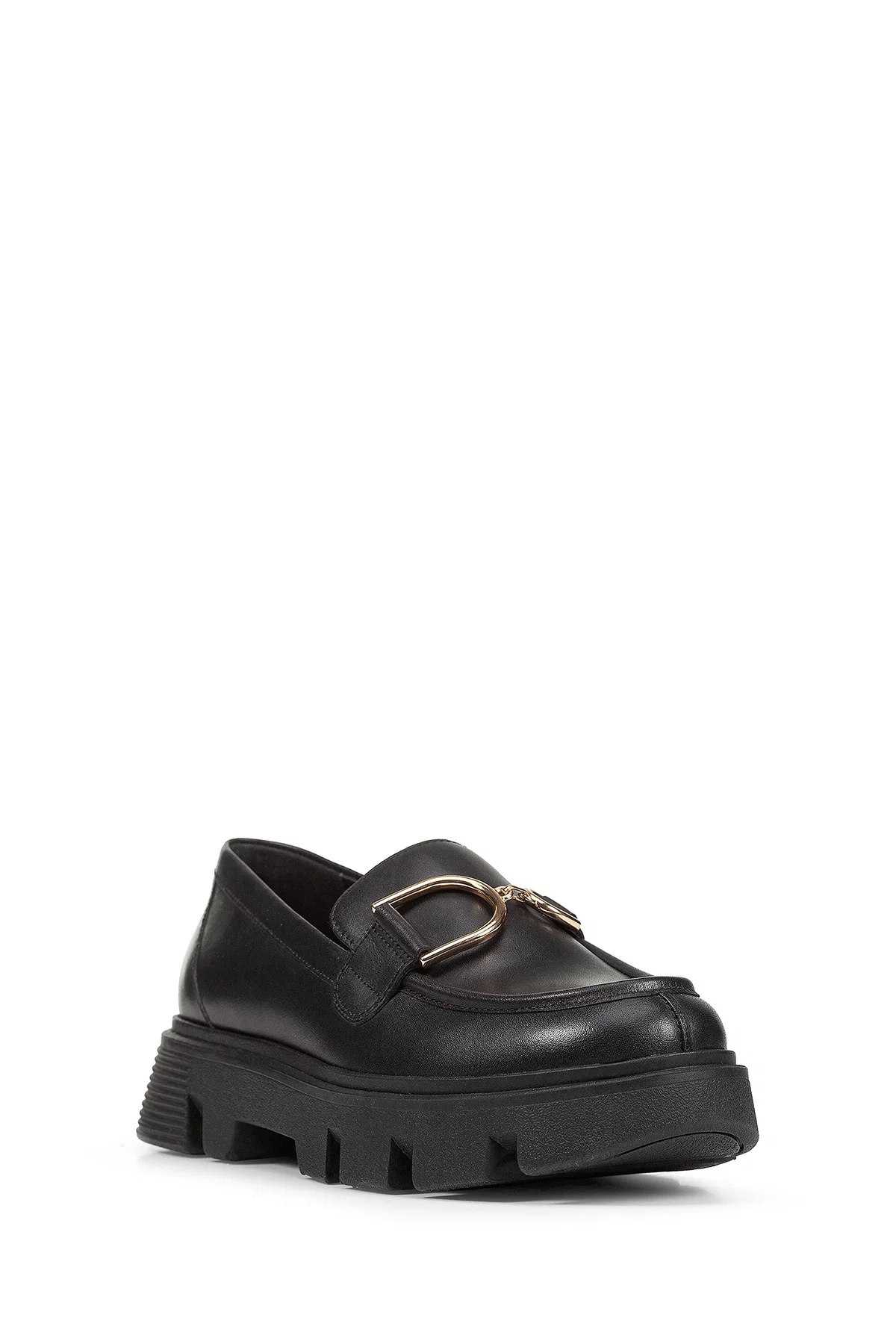 Geox Kadın Siyah Vilde Toka Detaylı Deri Maskülen Loafer - Image 3