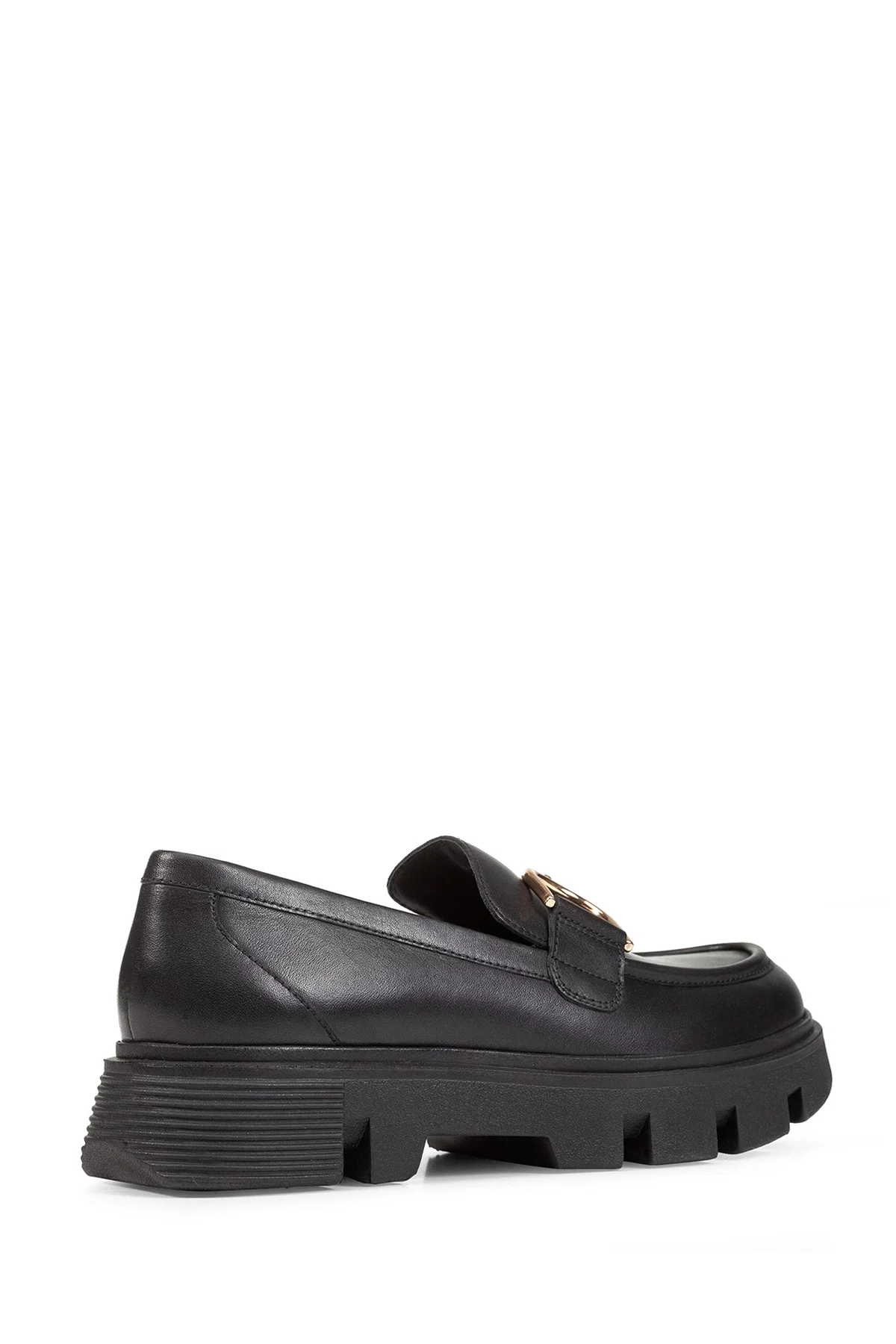 Geox Kadın Siyah Vilde Toka Detaylı Deri Maskülen Loafer - Image 5