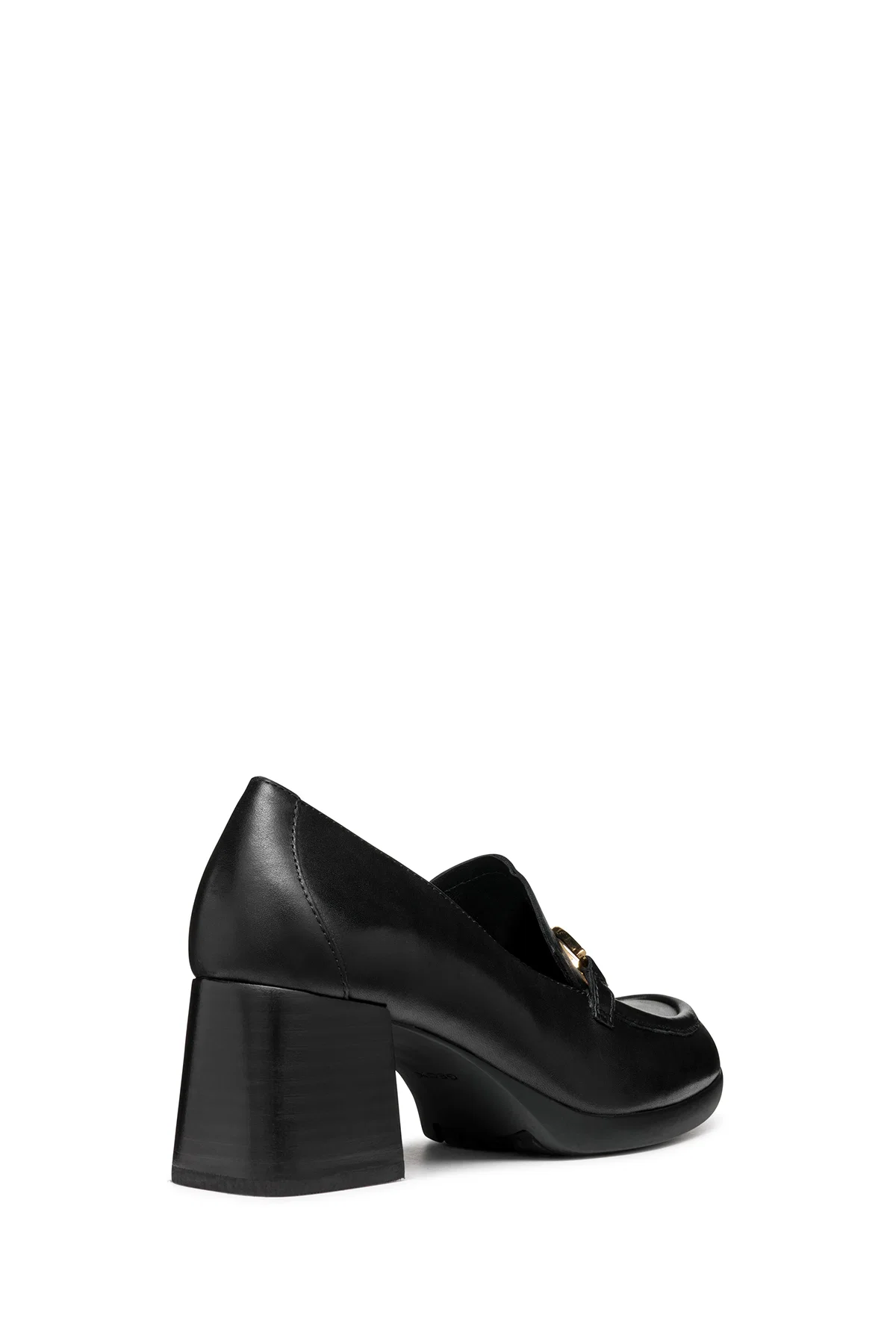 Geox Kadın Siyah Walk Pleasure Toka Detaylı Kalın Topuklu Deri Loafer - Image 2
