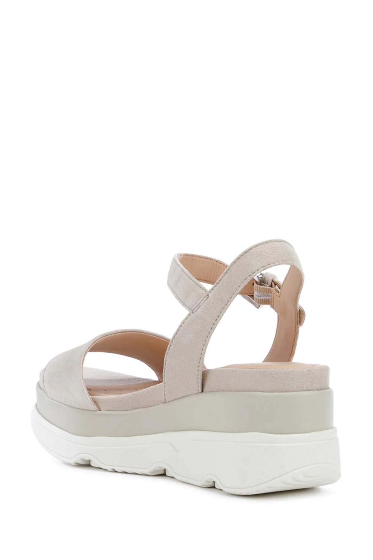 Geox Kadın Vizon D Gardenia C - Goat Suede Bilekten Tokalı Kalın Tabanlı Deri Sandalet - Image 4