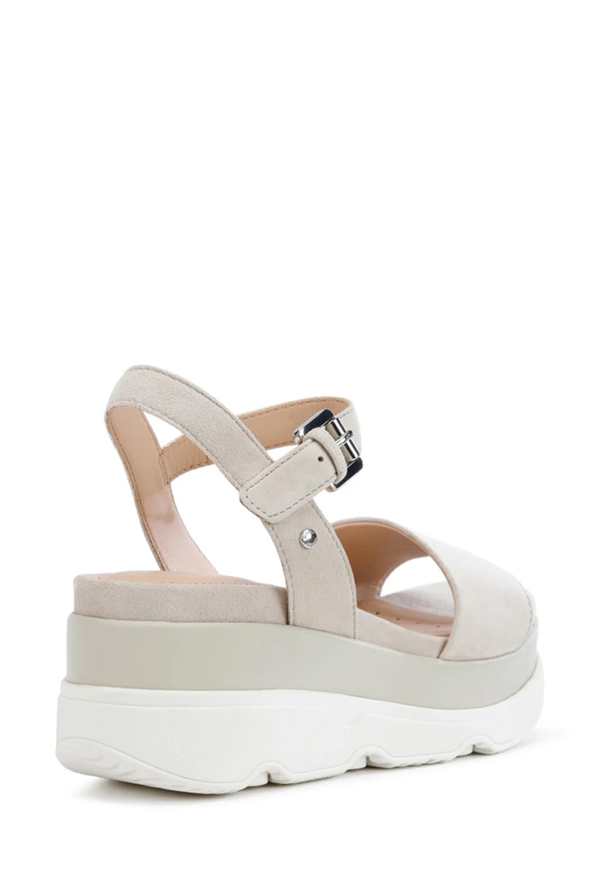 Geox Kadın Vizon D Gardenia C - Goat Suede Bilekten Tokalı Kalın Tabanlı Deri Sandalet - Image 5