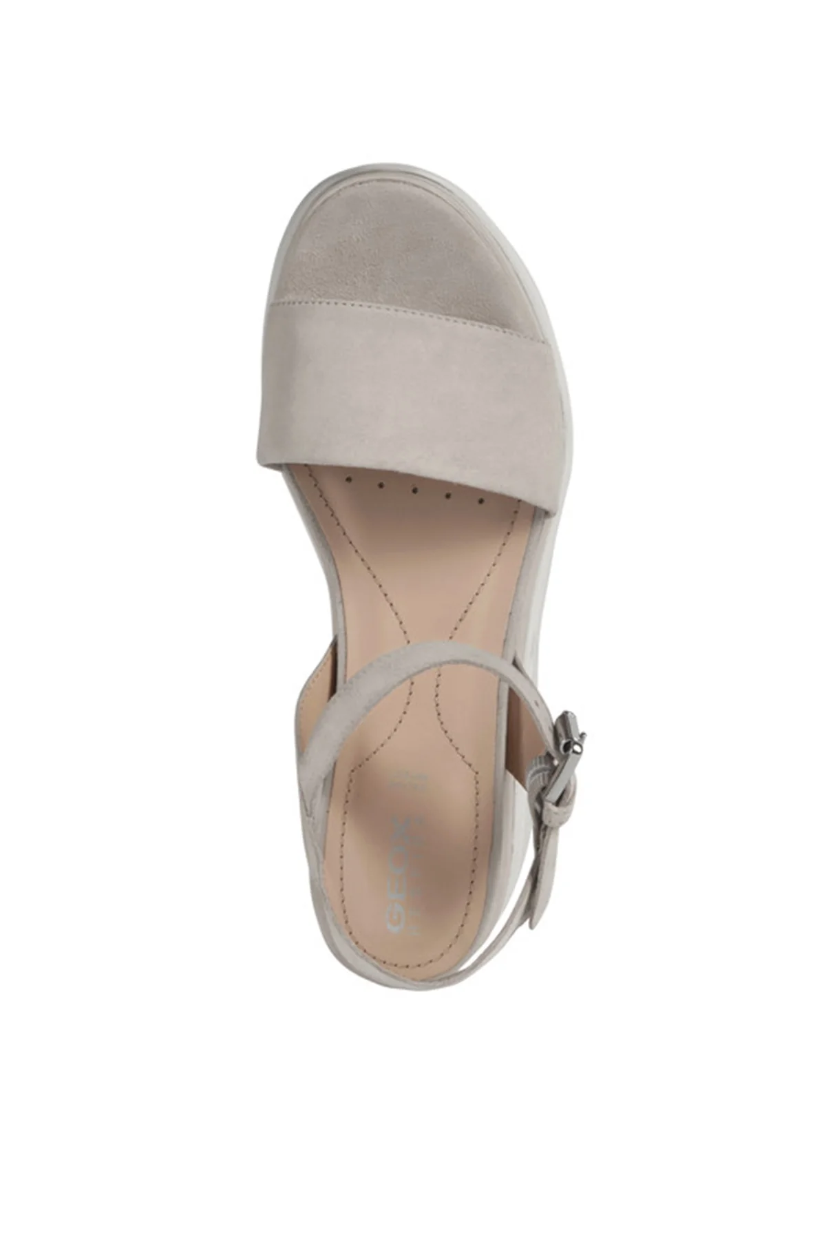 Geox Kadın Vizon D Gardenia C - Goat Suede Bilekten Tokalı Kalın Tabanlı Deri Sandalet - Image 6