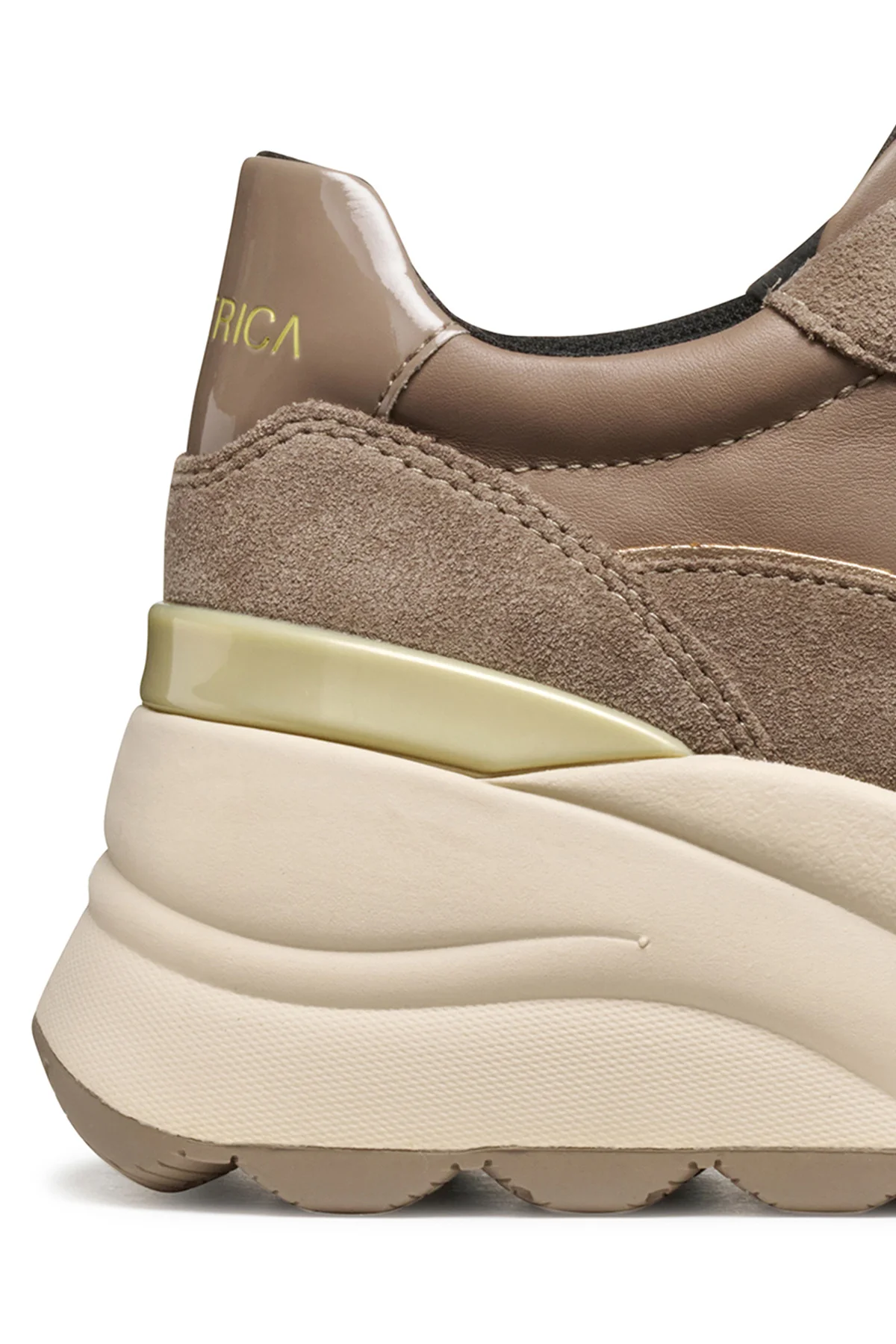 Geox Kadın Vizon D Spherıca Ec13 A - Nappa+Sued Bağcıklı Dolgu Topuklu Deri Spor Sneaker - Image 8