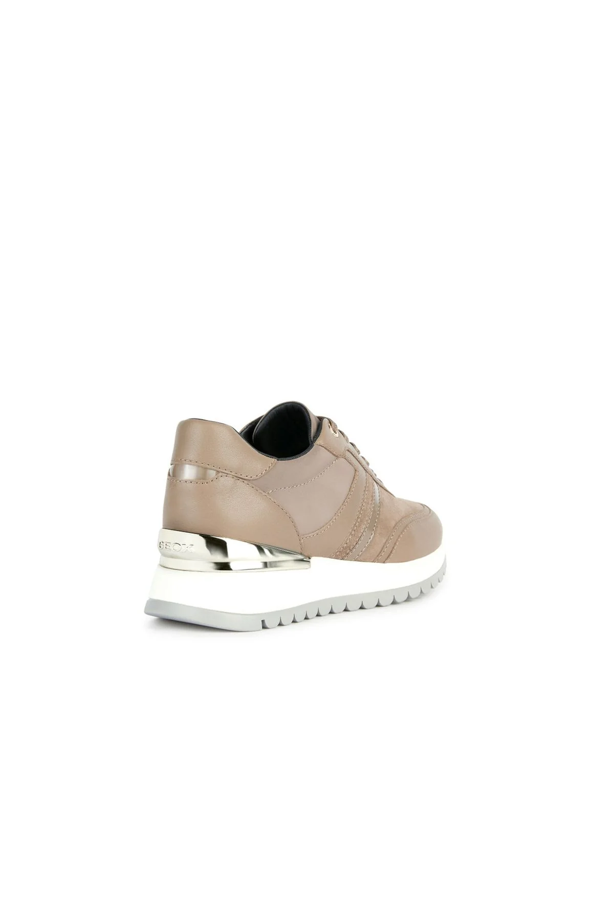 Geox Kadın Vizon Desya Süet Deri Kalın Topuklu Bağcıklı Sneaker - Image 4